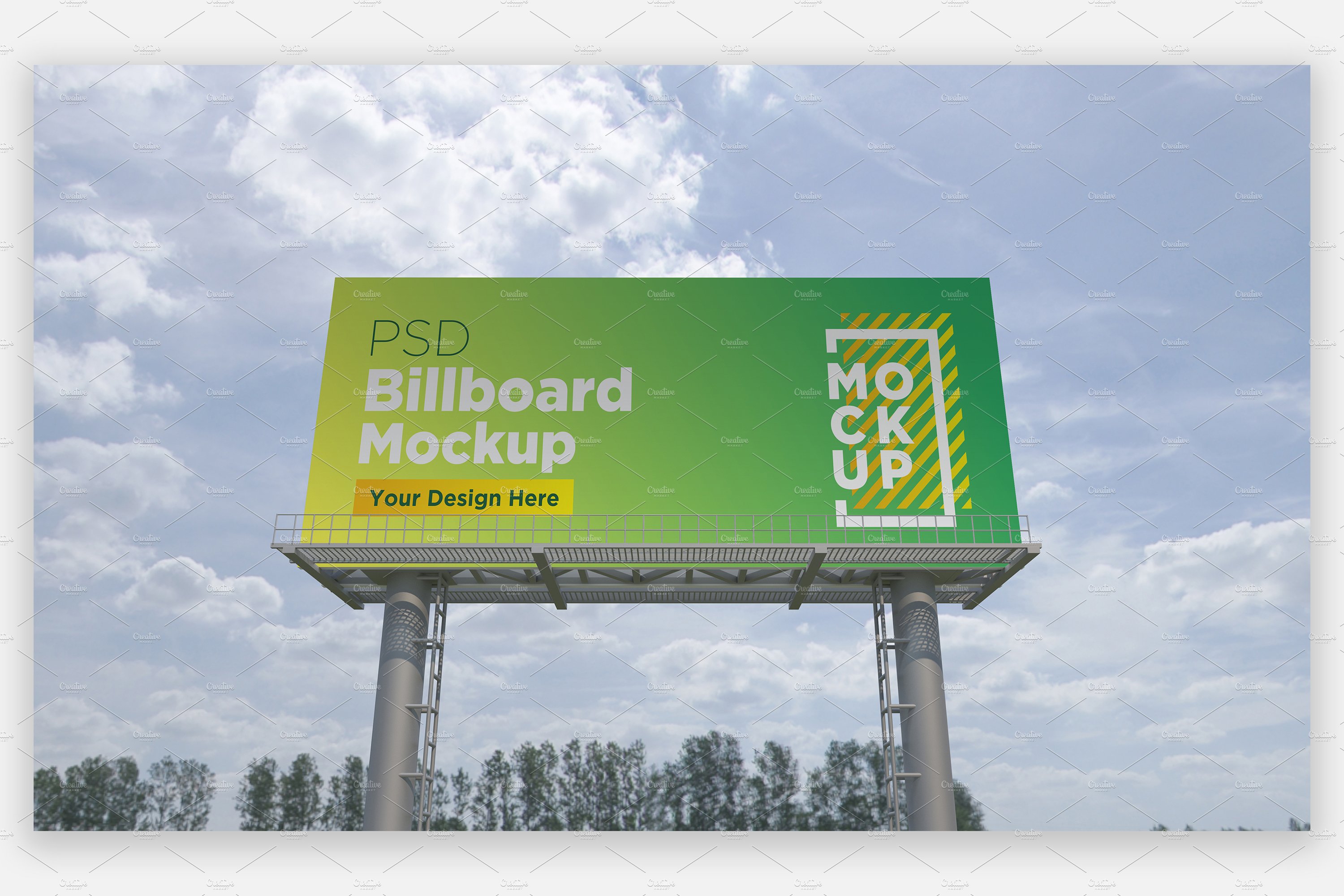 Billboard Sign Mockup Front View cover image.