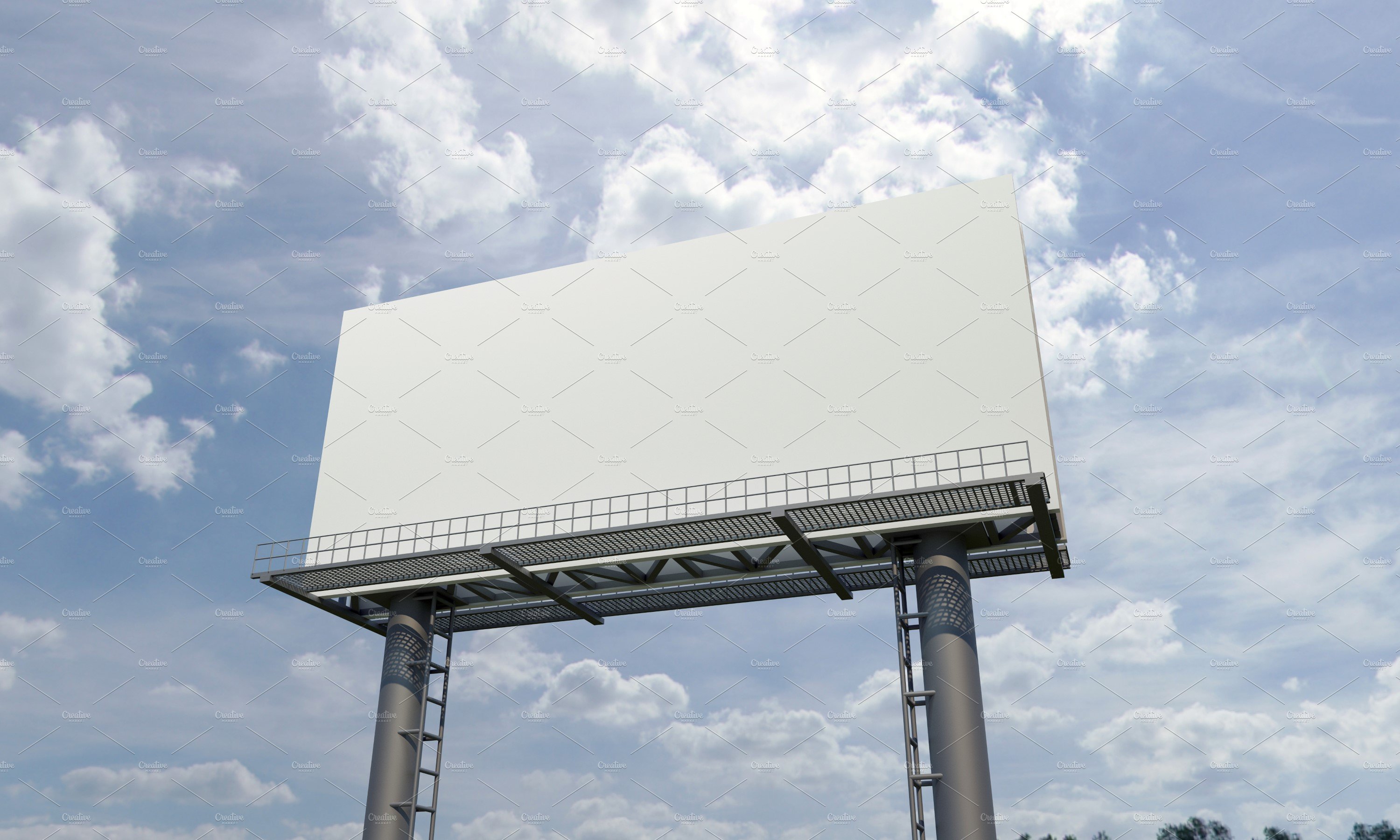 Billboard Sign Mockup Side View preview image.