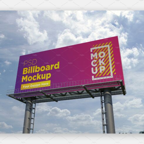 Billboard Sign Mockup Side View cover image.