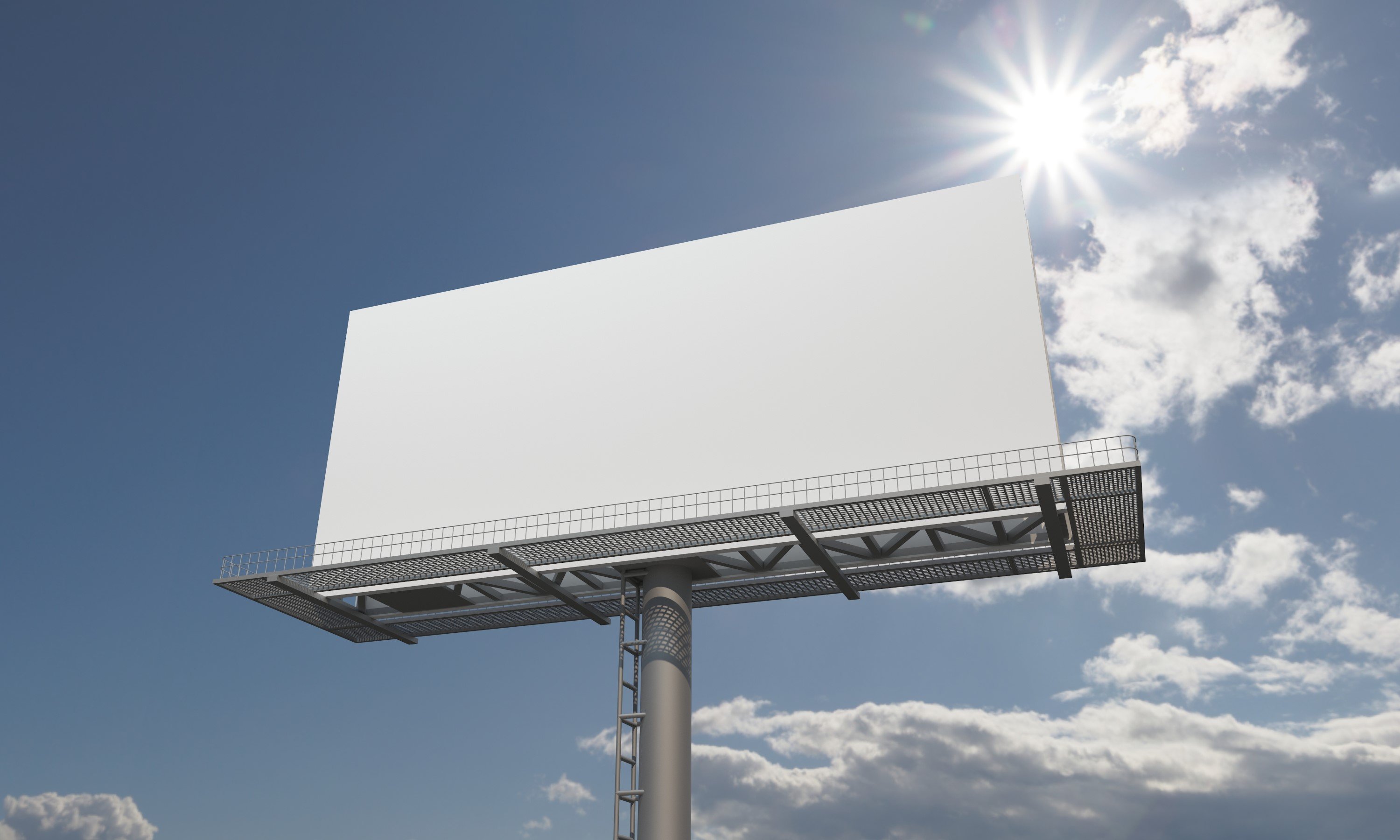 Billboard Sign Mockup Side View preview image.