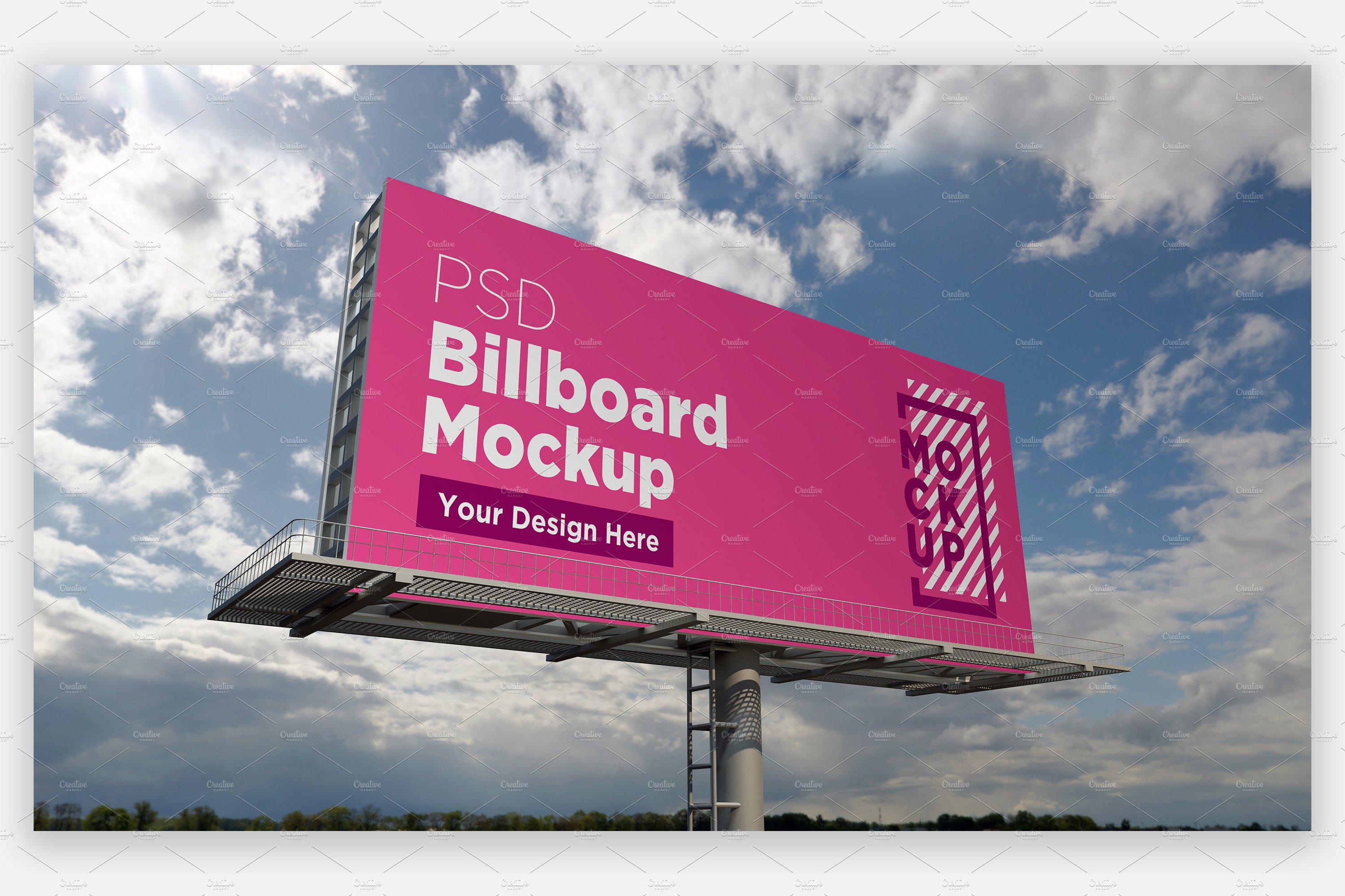 Billboard Sign Mockup Side View cover image.