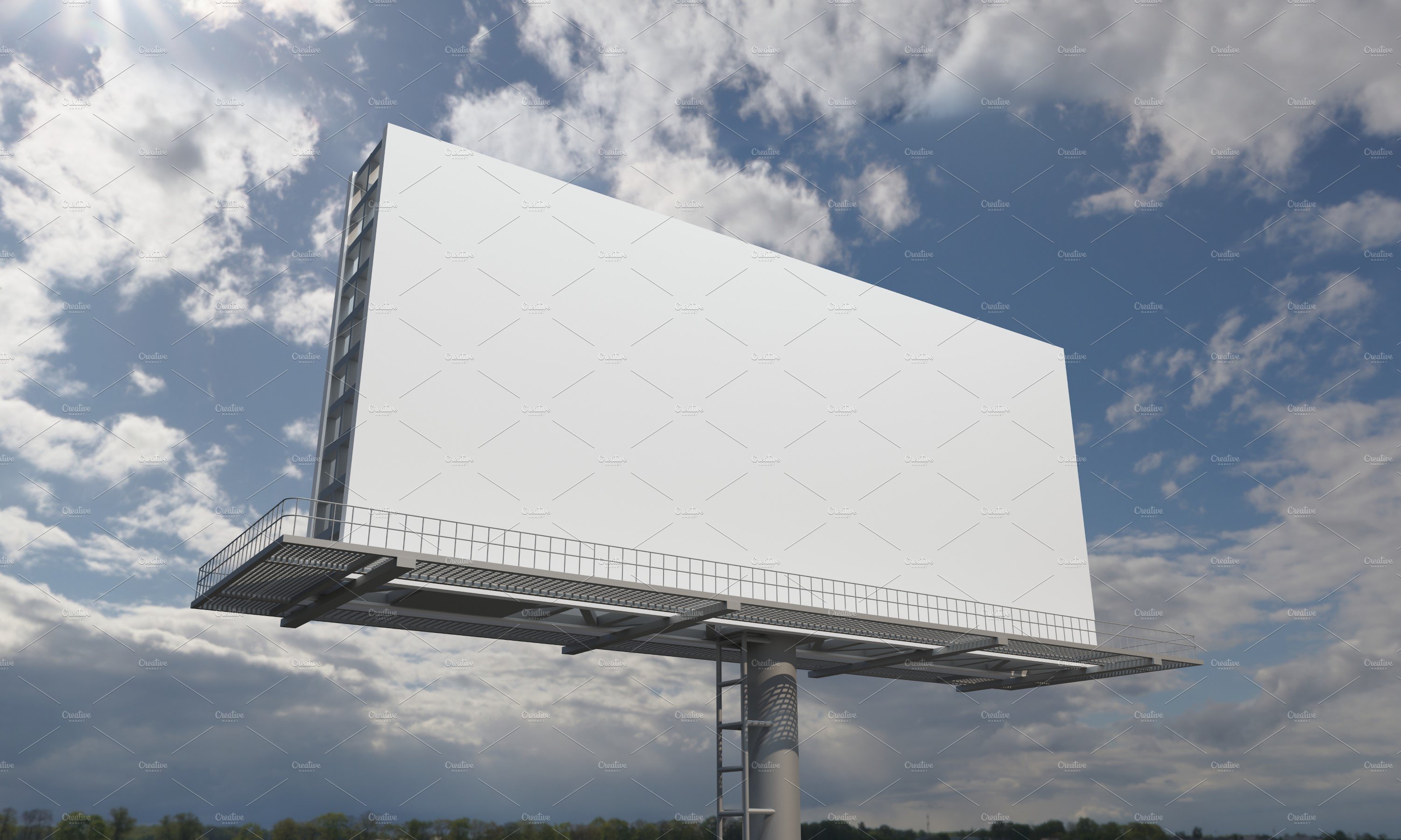 Billboard Sign Mockup Side View preview image.