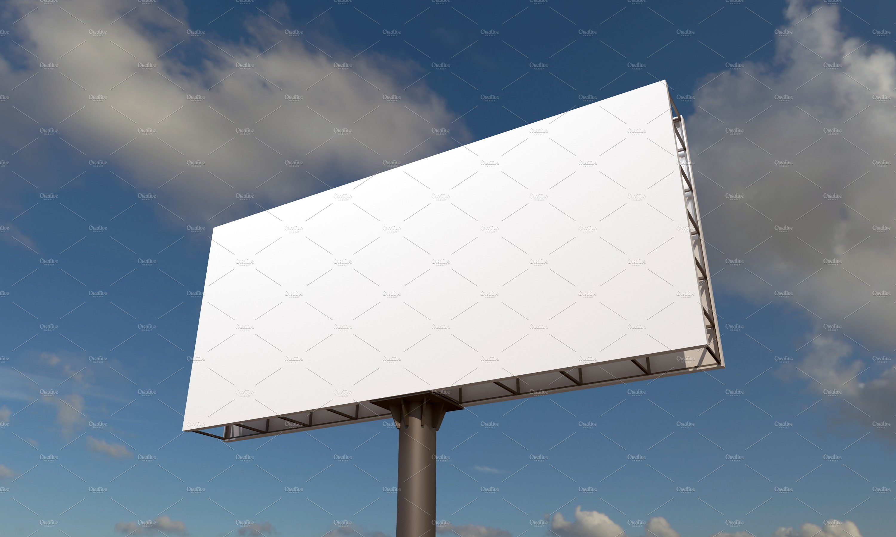 Billboard Sign Mockup Side View preview image.