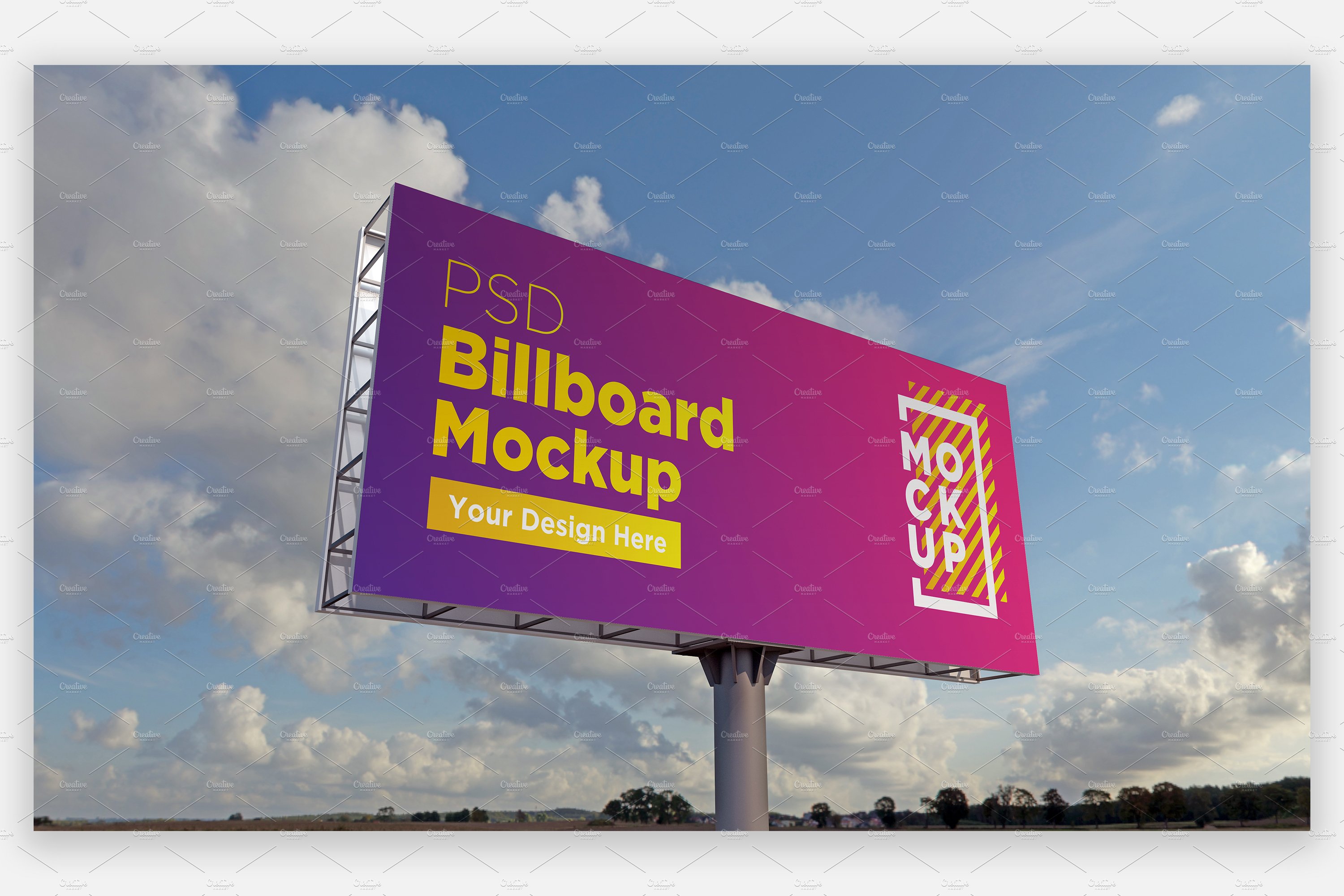 Billboard Sign Mockup Side View cover image.