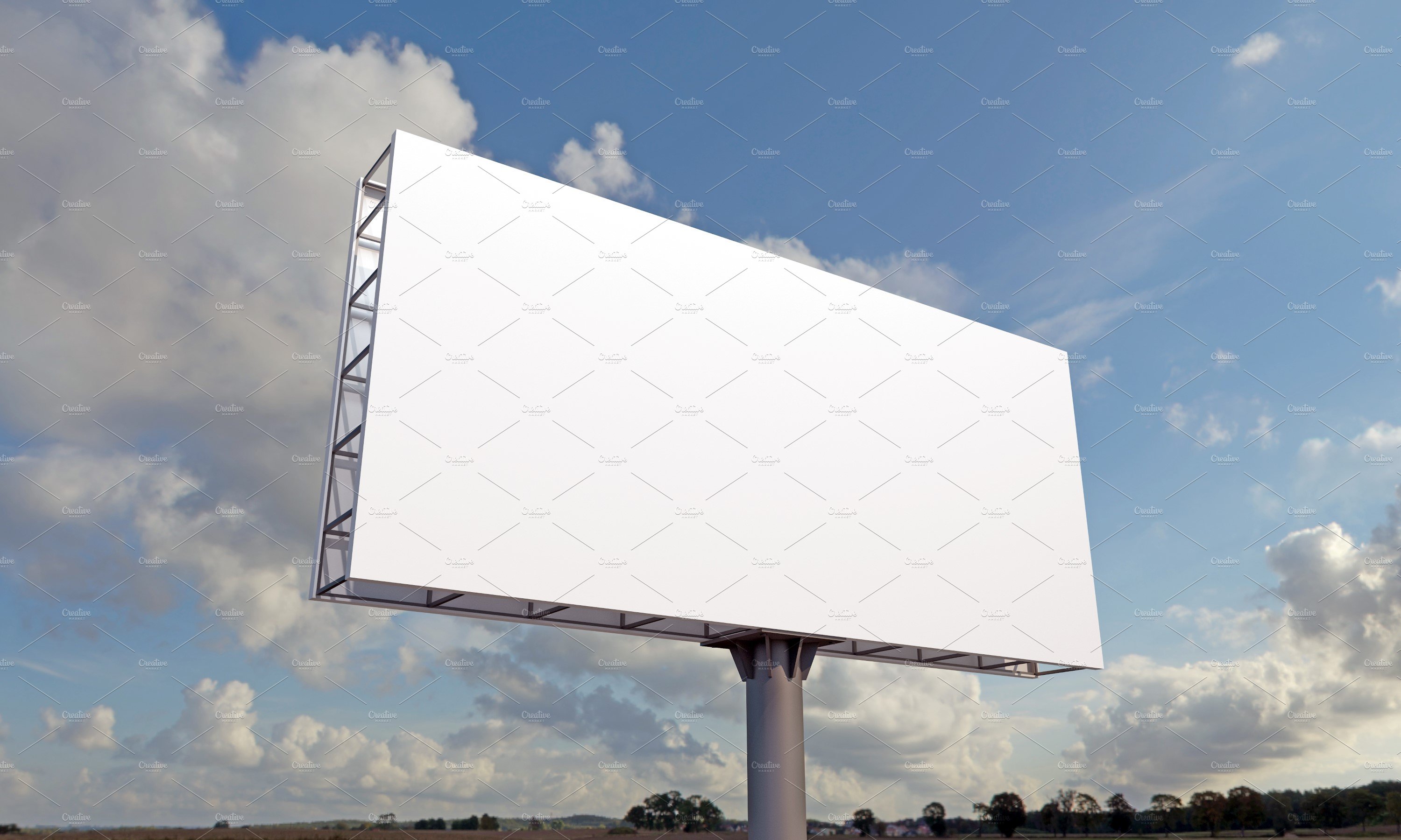 Billboard Sign Mockup Side View preview image.