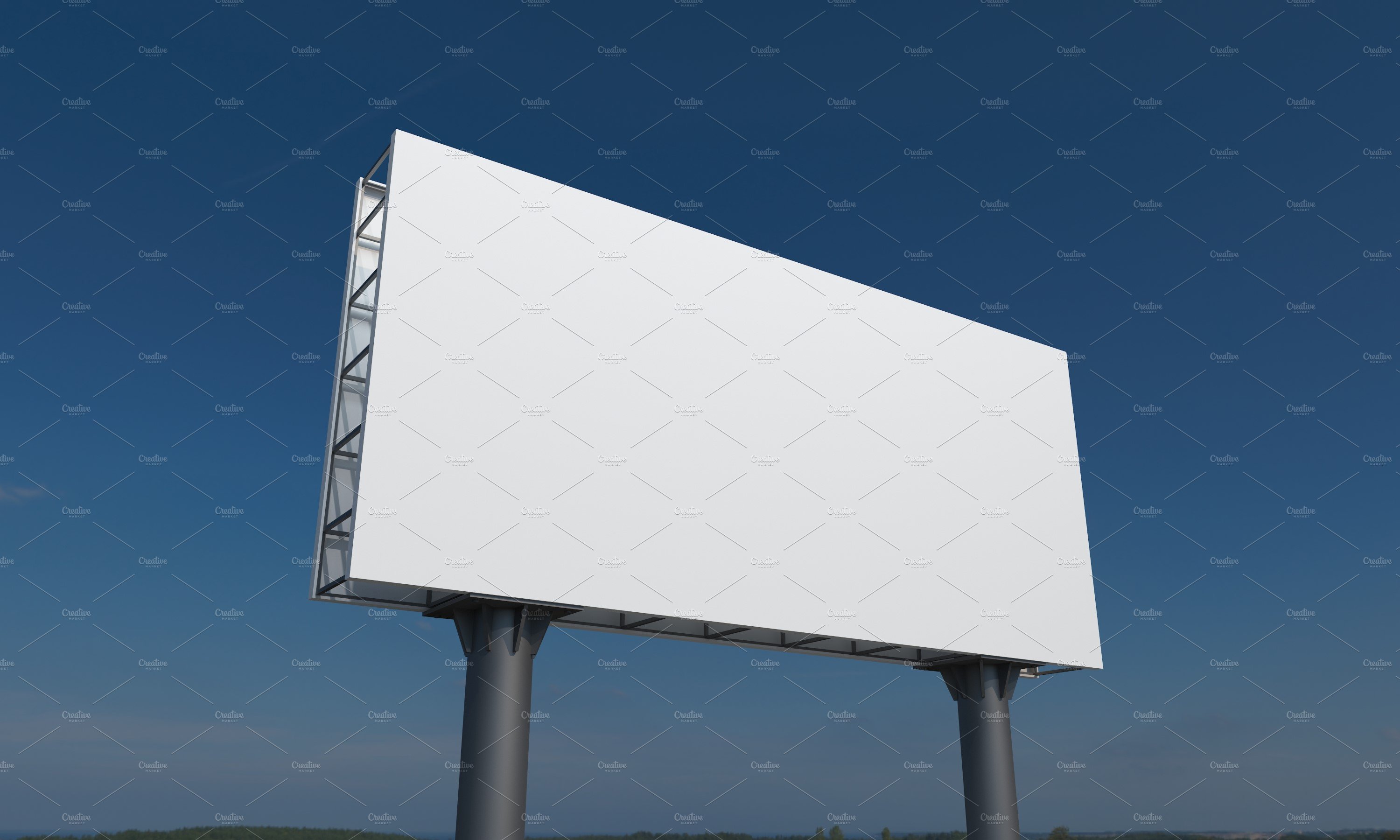 Billboard Sign Mockup Side View preview image.