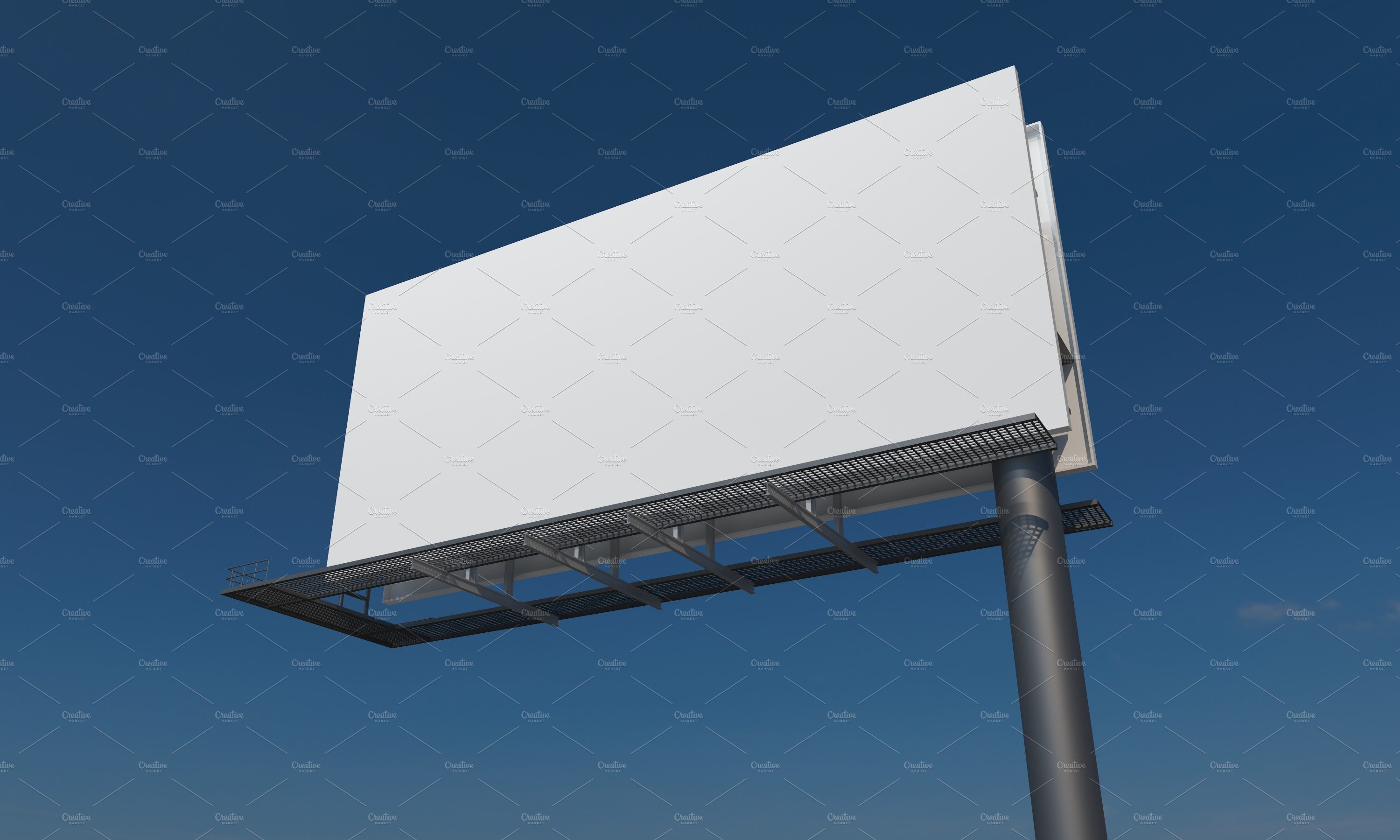 Billboard Sign Mockup Side View preview image.