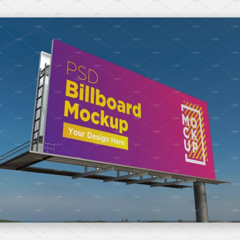 Billboard Sign Mockup Side View cover image.