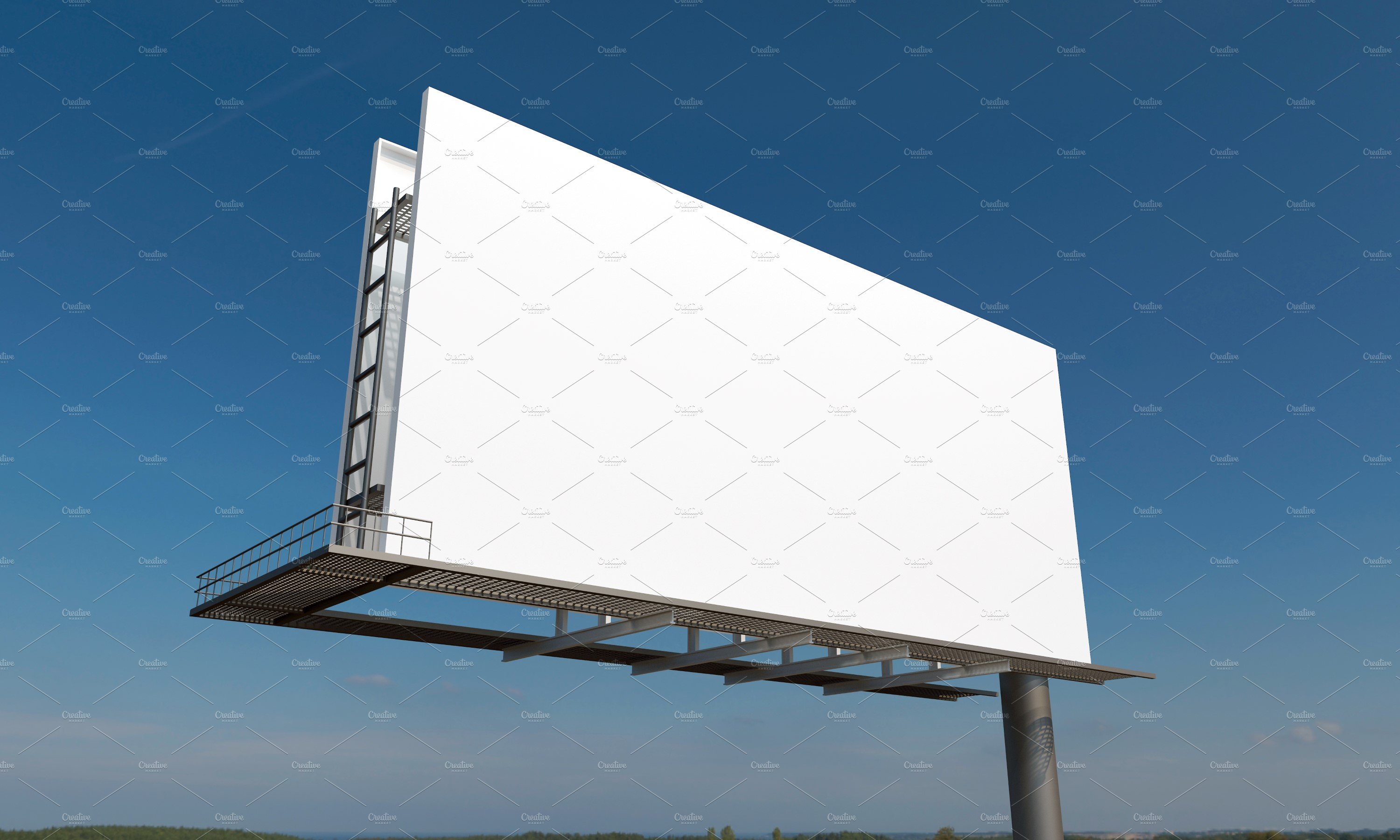 Billboard Sign Mockup Side View preview image.