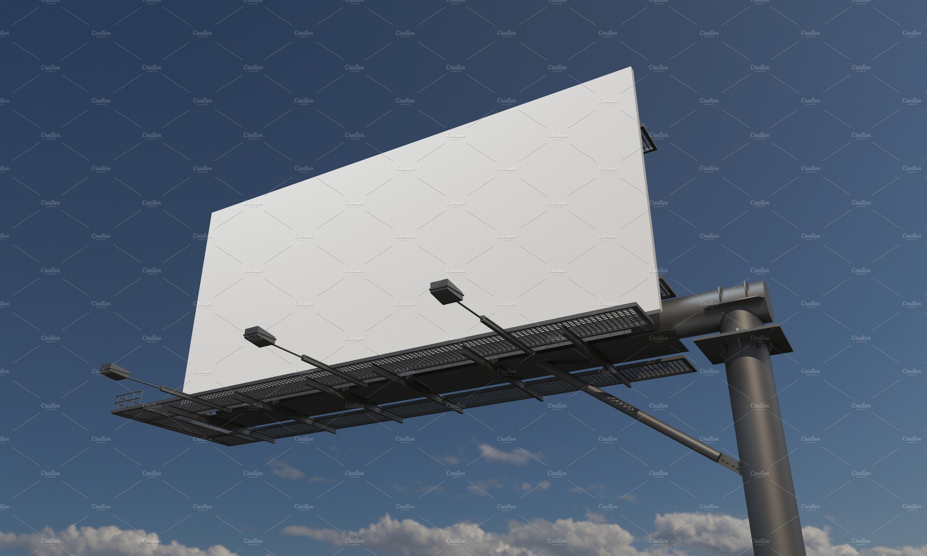 Billboard Sign Mockup Side View preview image.