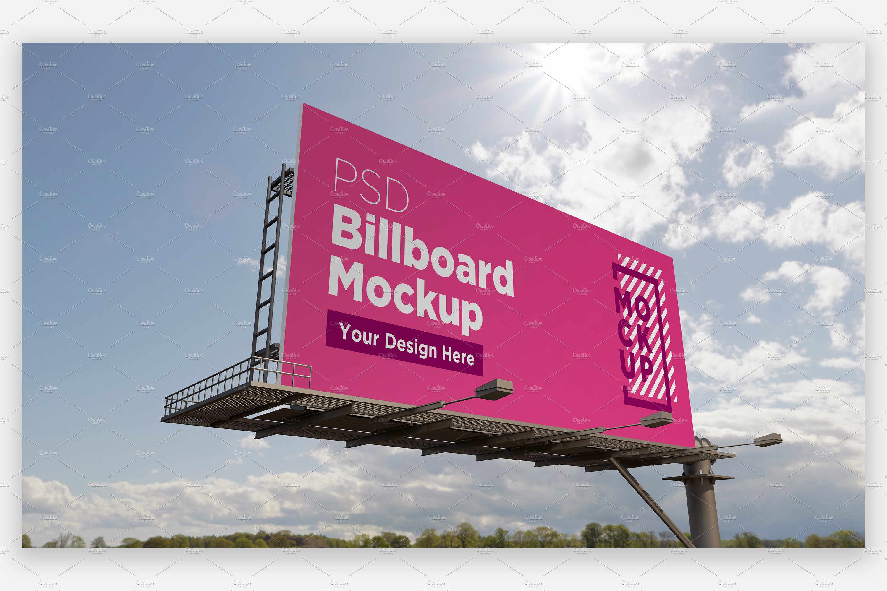 Billboard Sign Mockup front view cover image.