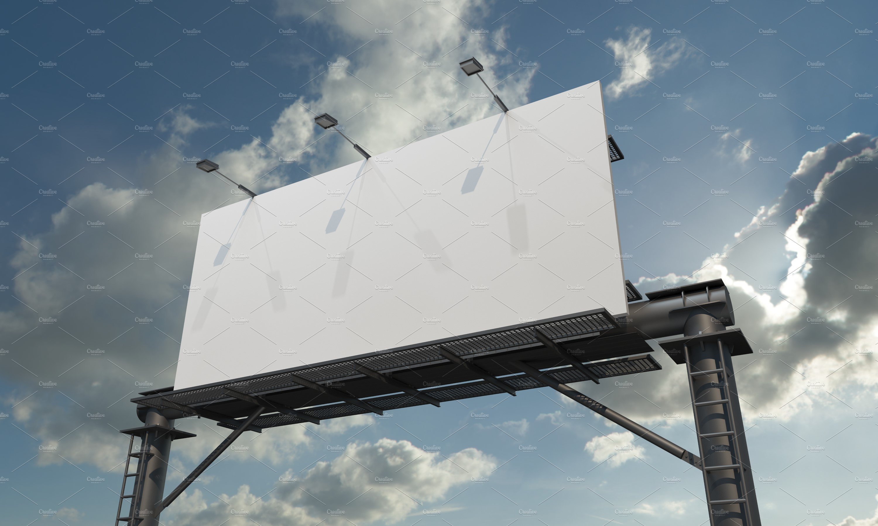 Billboard Sign Mockup Side View preview image.