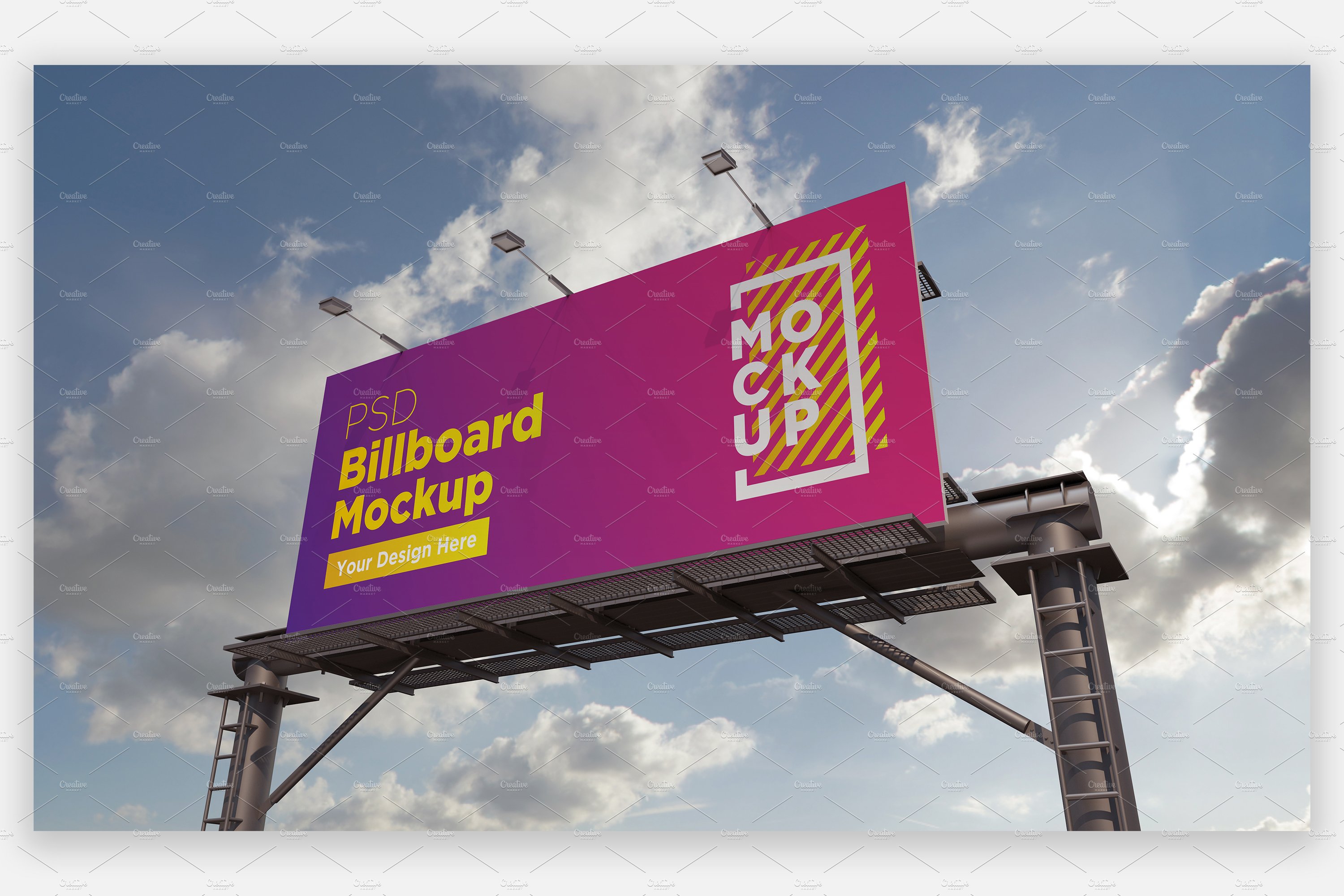 Billboard Sign Mockup Side View cover image.