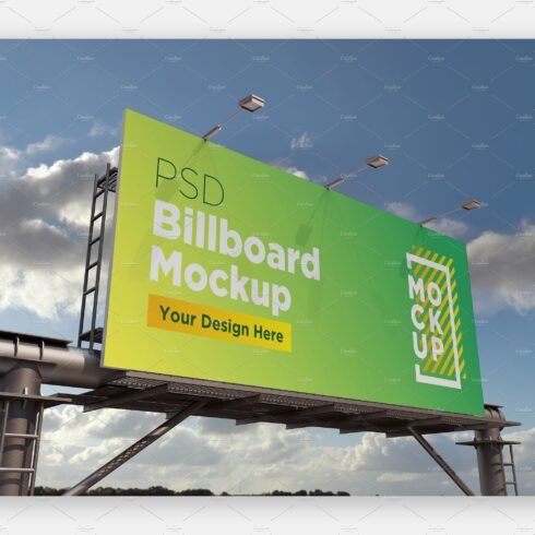 Billboard Sign Mockup Side View cover image.