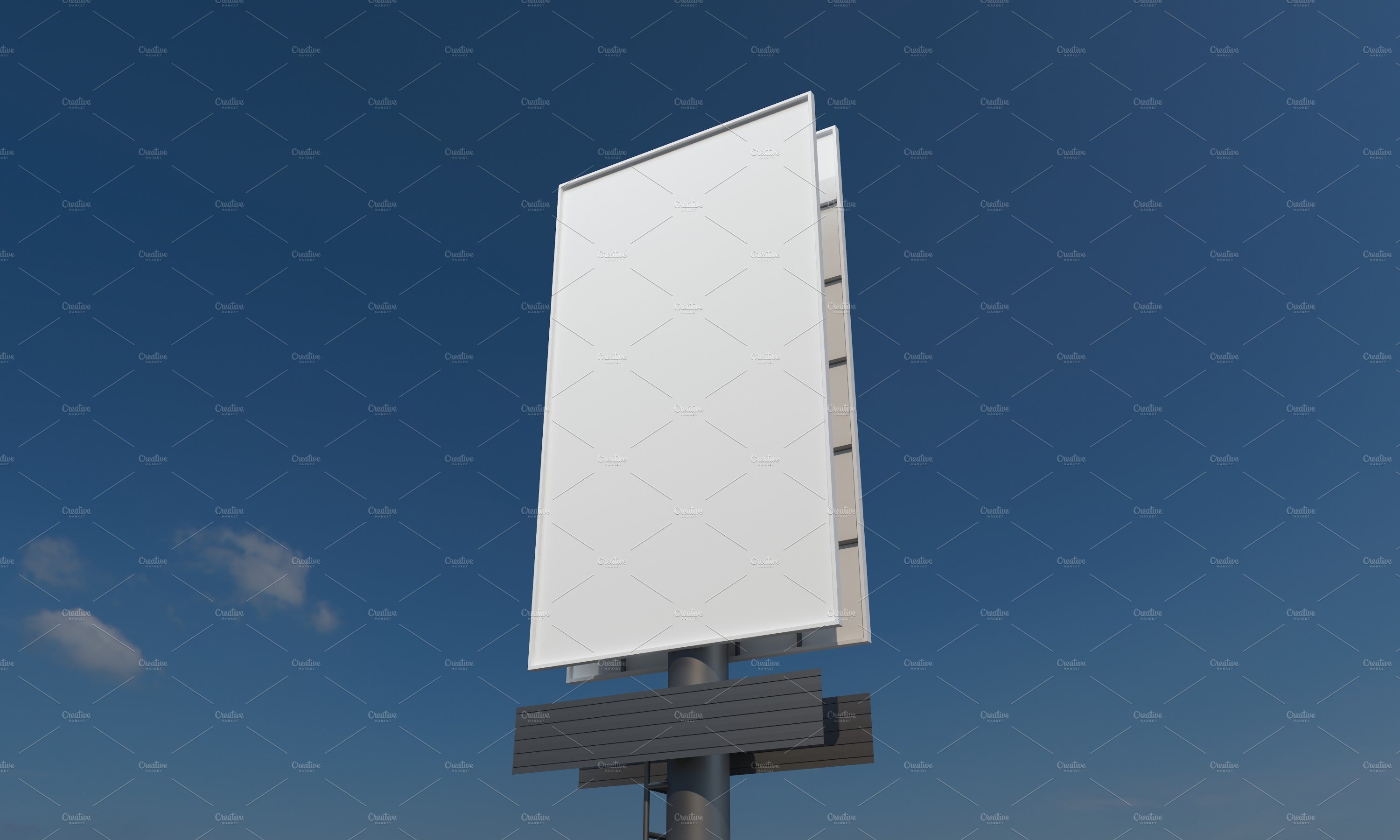 Billboard Sign Mockup Side View preview image.