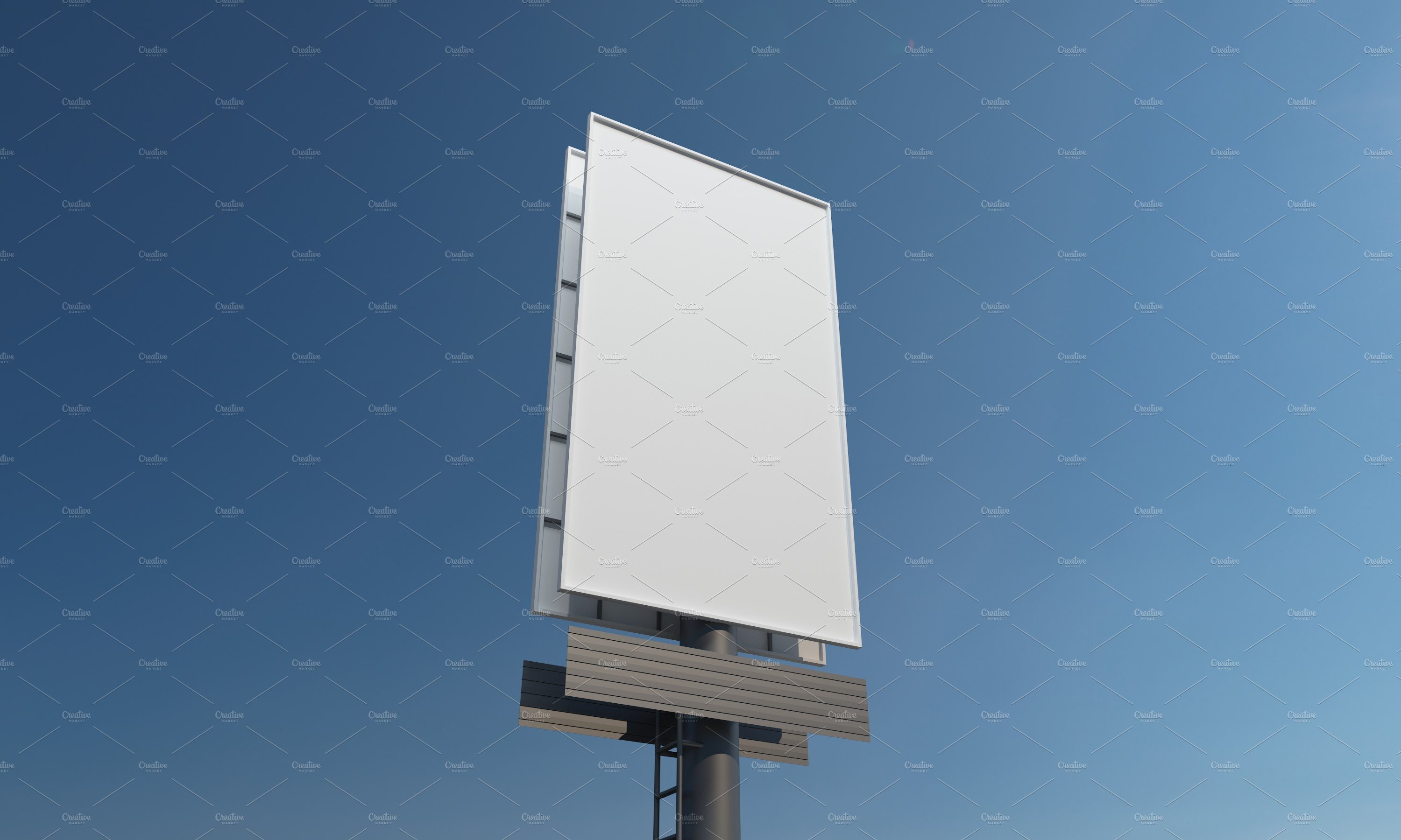 Billboard Sign Mockup Side View preview image.