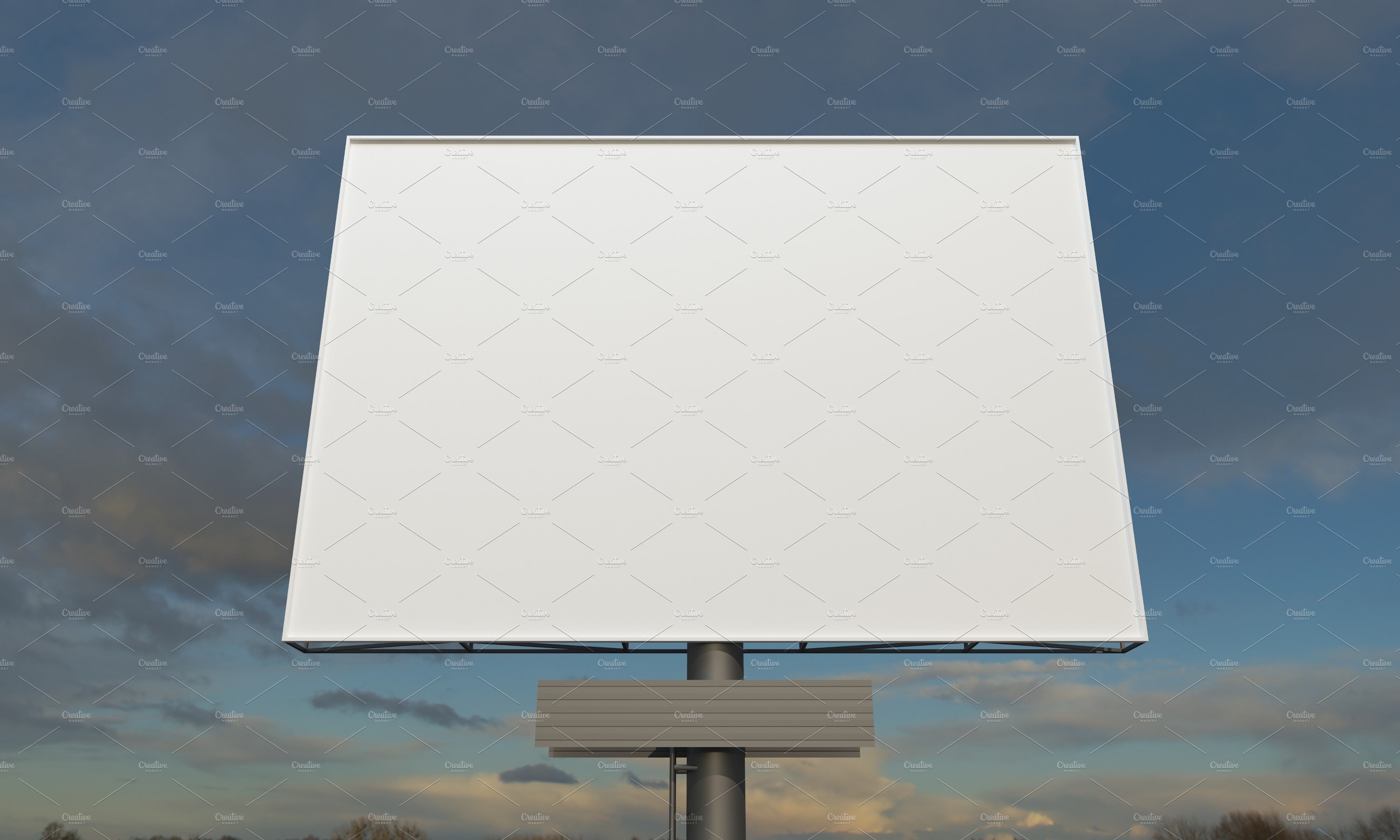 Billboard Sign Mockup Front View preview image.