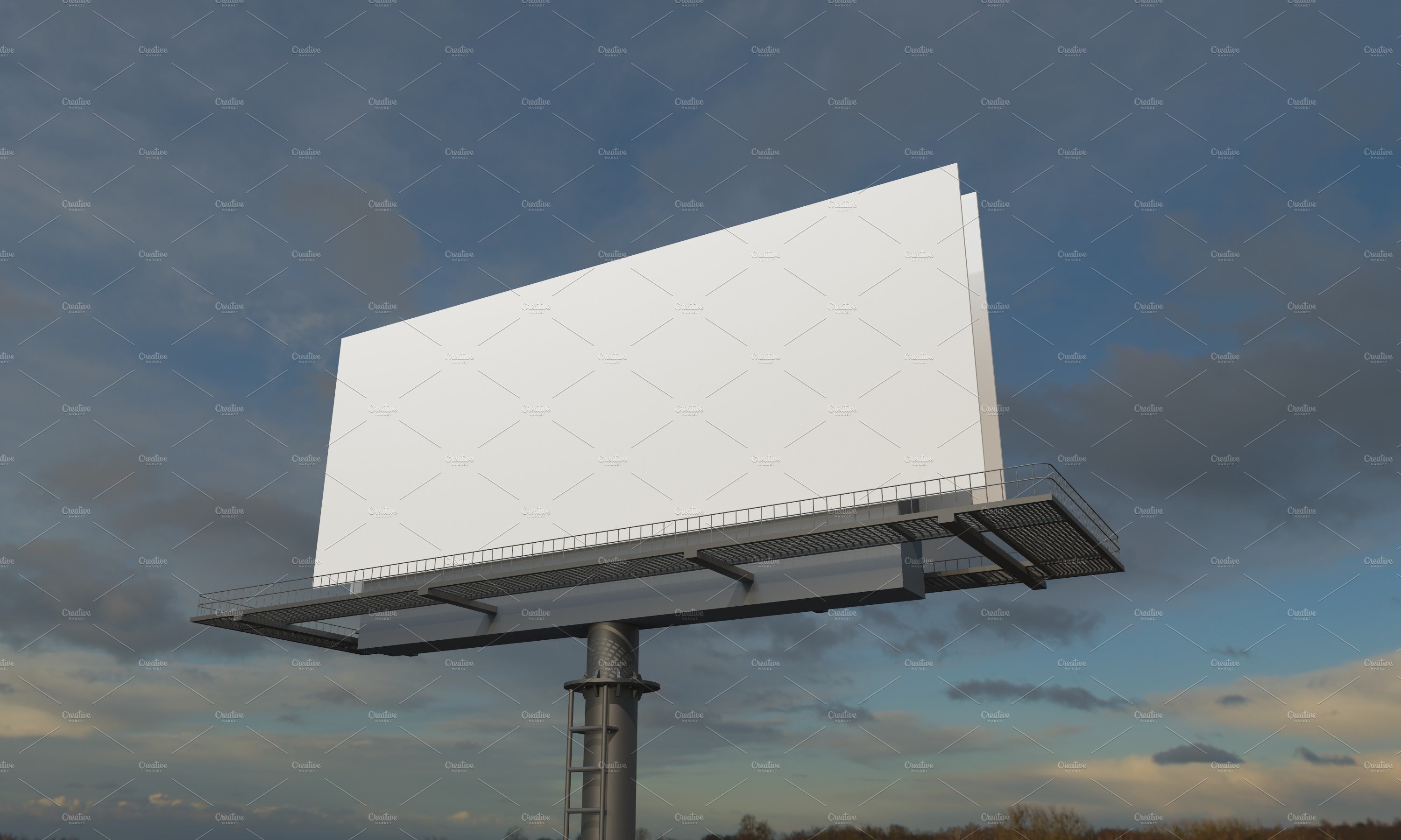 Billboard Sign Mockup Side View preview image.