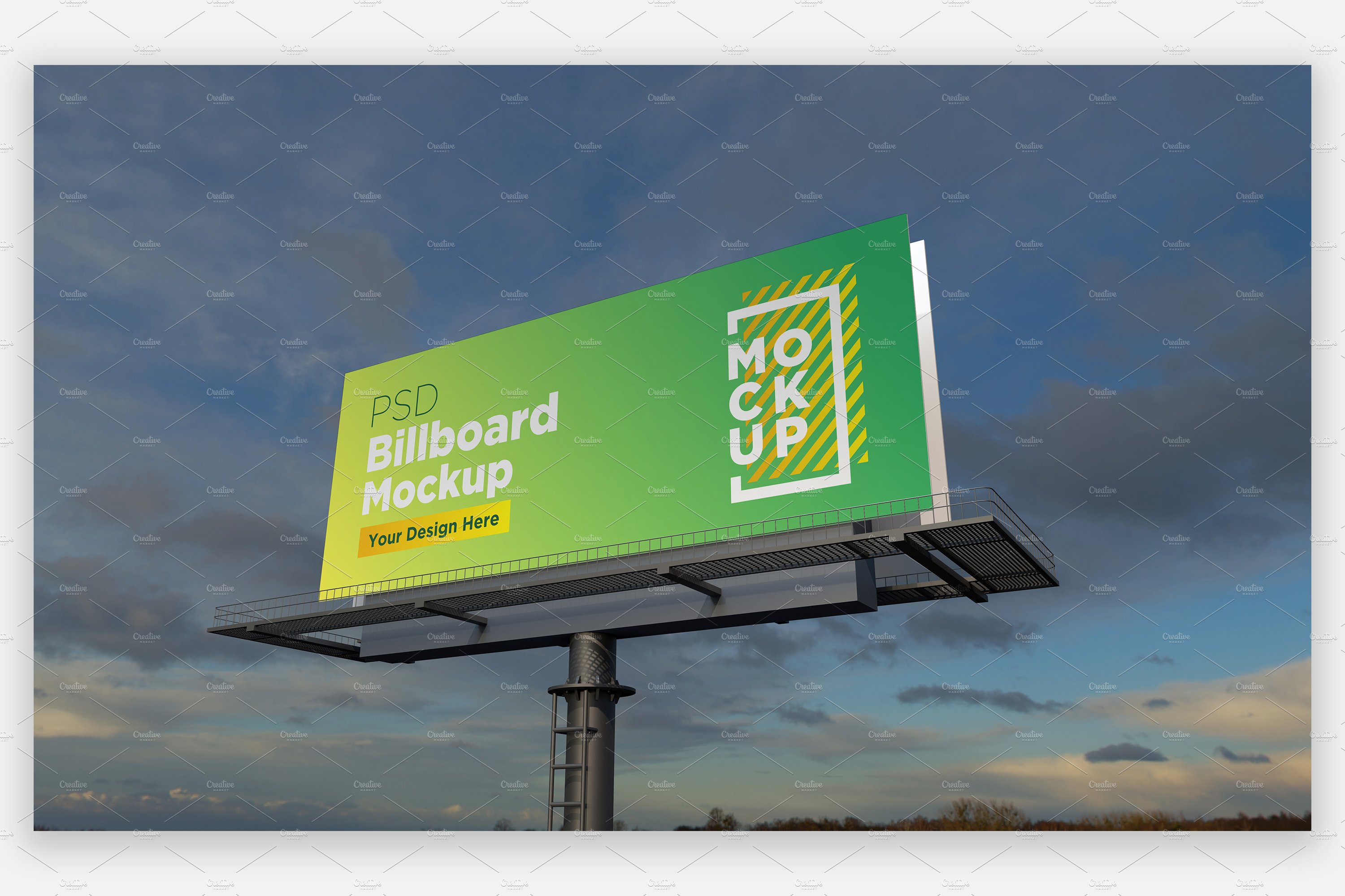 Billboard Sign Mockup Side View cover image.