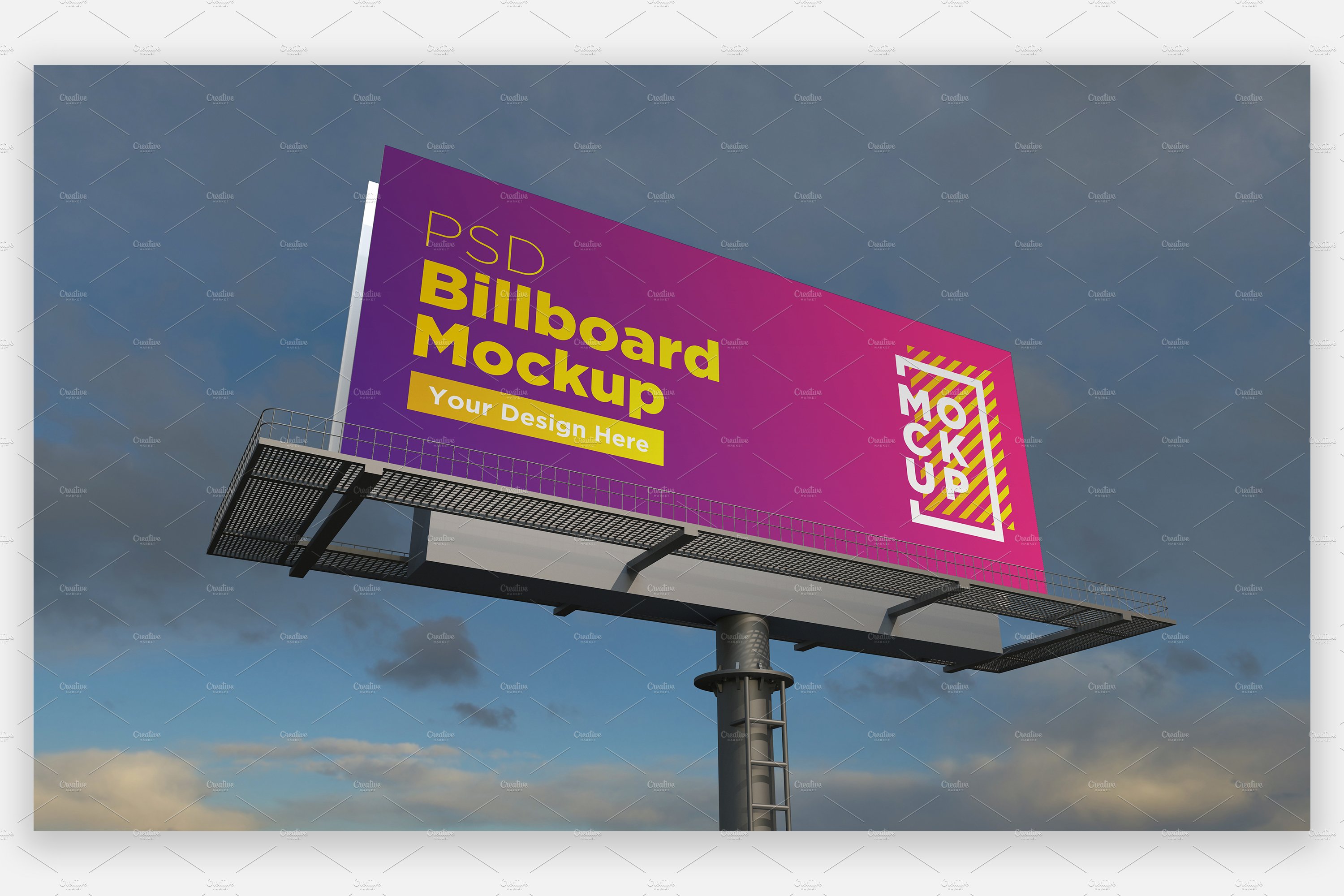 Billboard Sign Mockup Side View cover image.