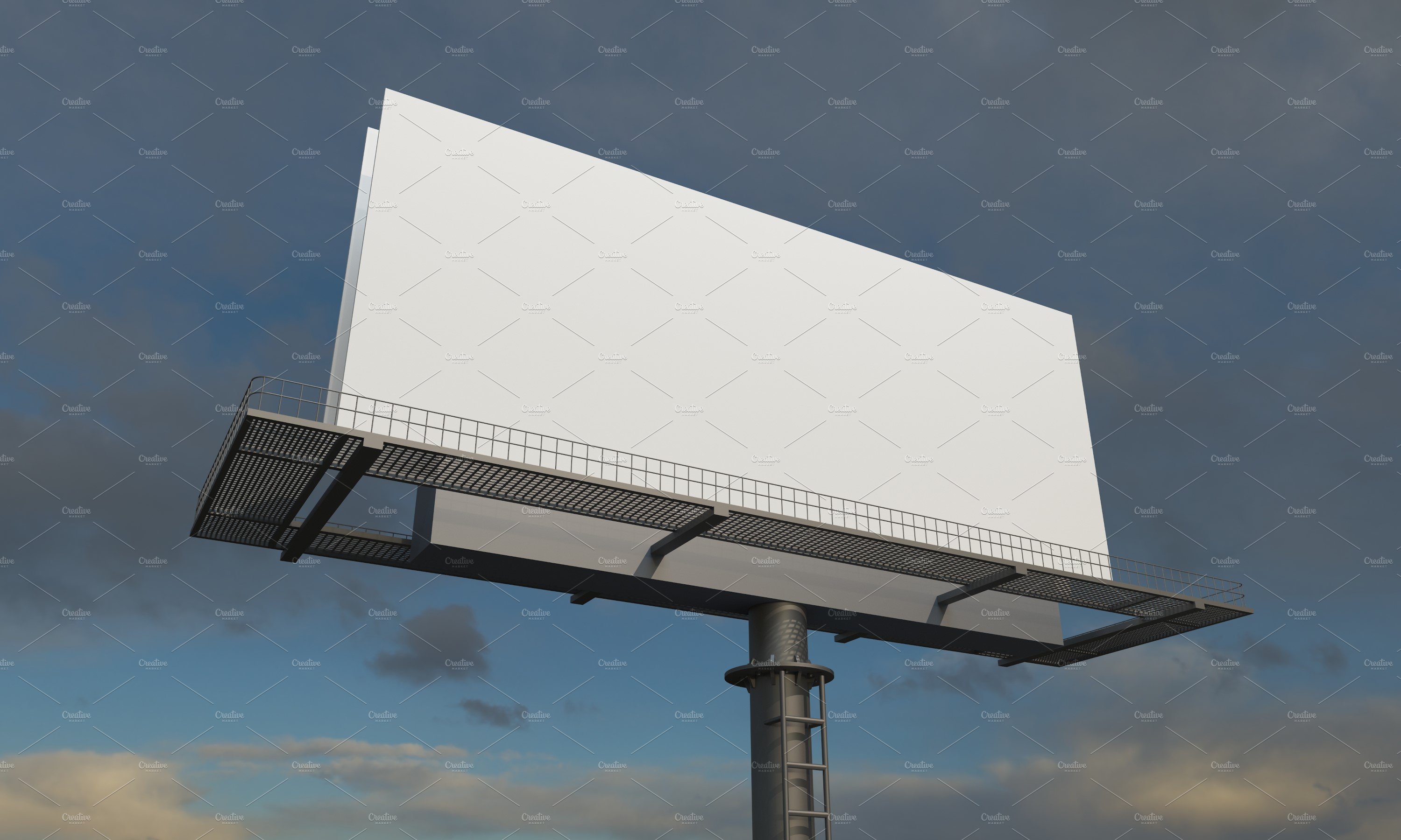 Billboard Sign Mockup Side View preview image.