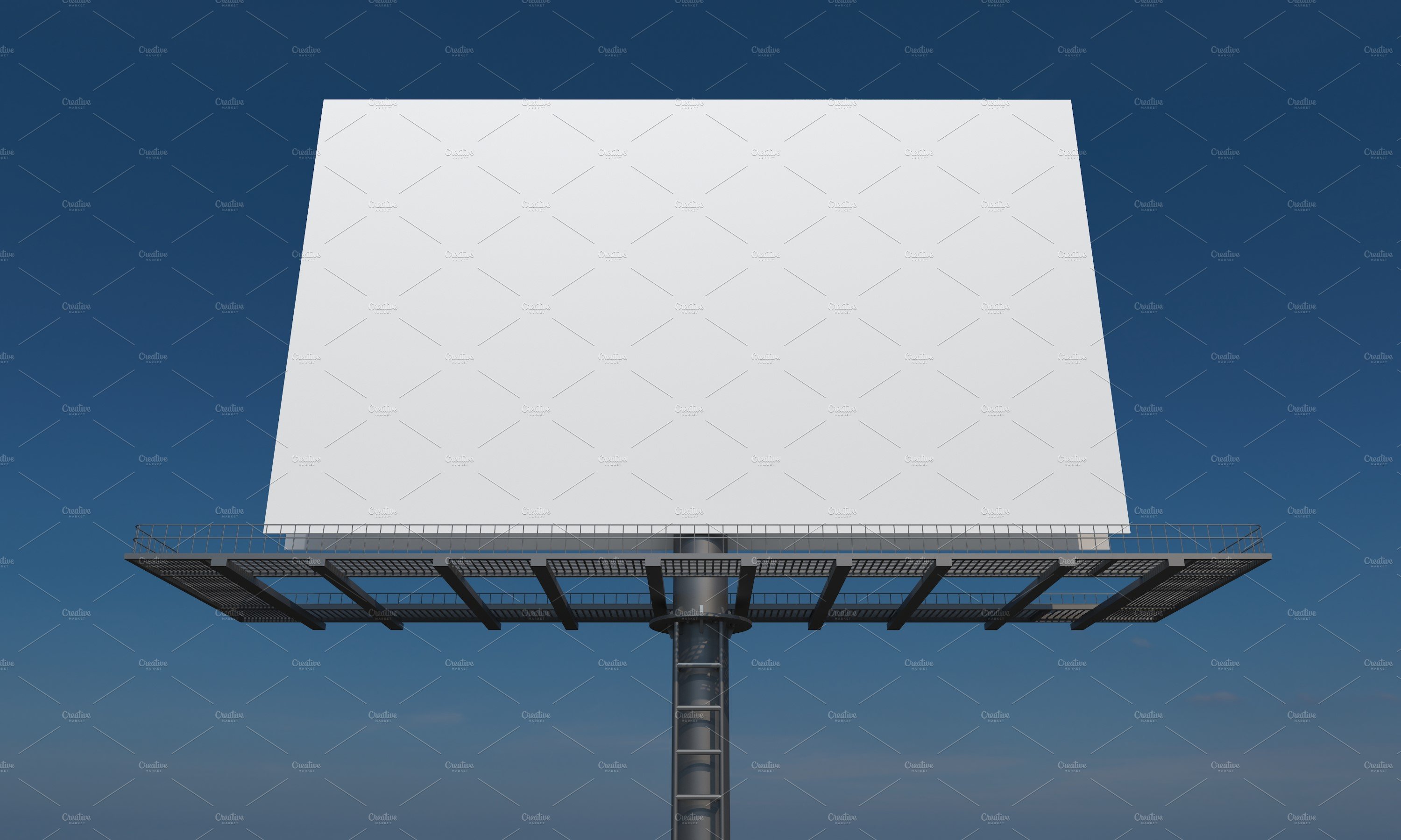 Billboard Sign Mockup Front View preview image.