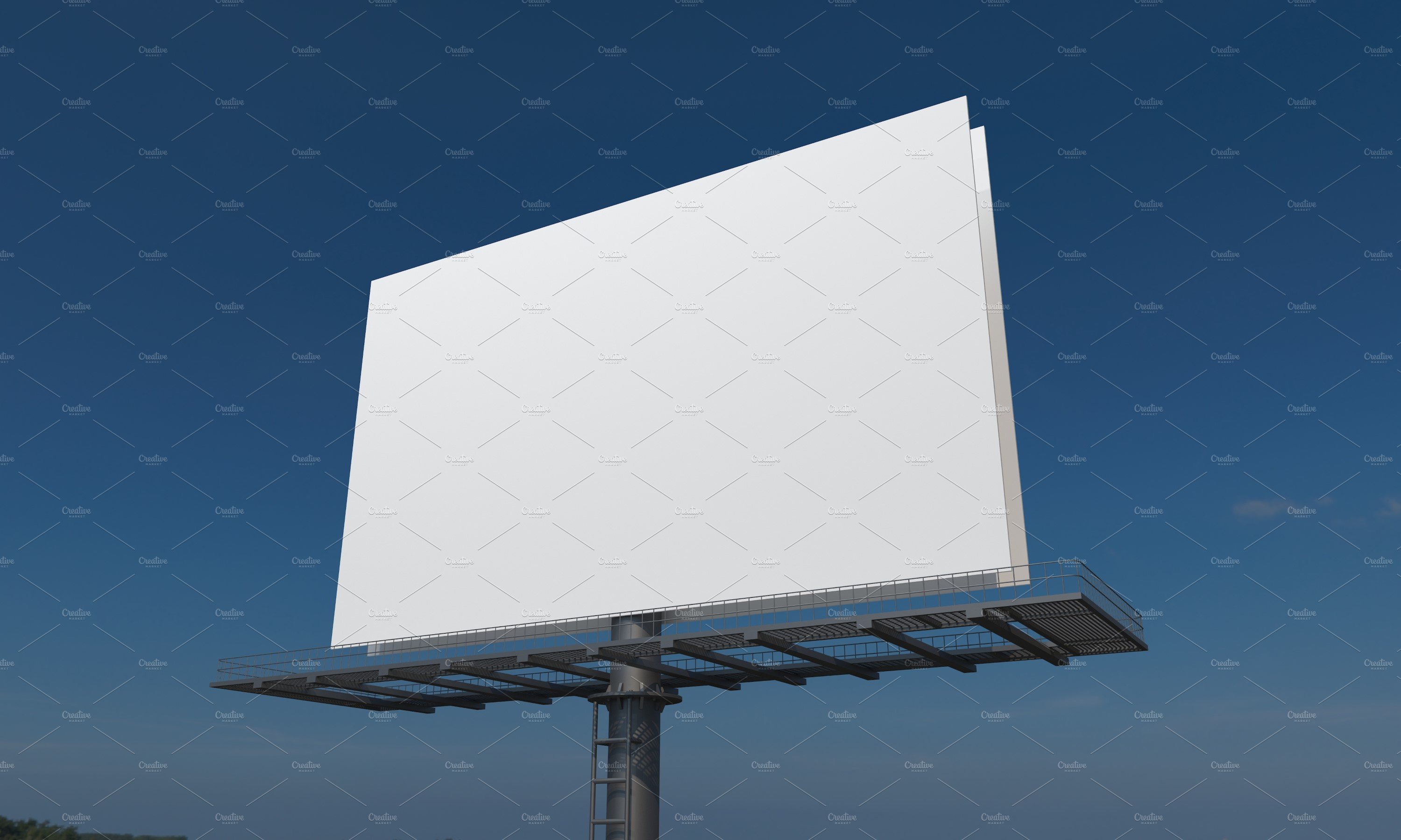 Billboard Sign Mockup Side View preview image.