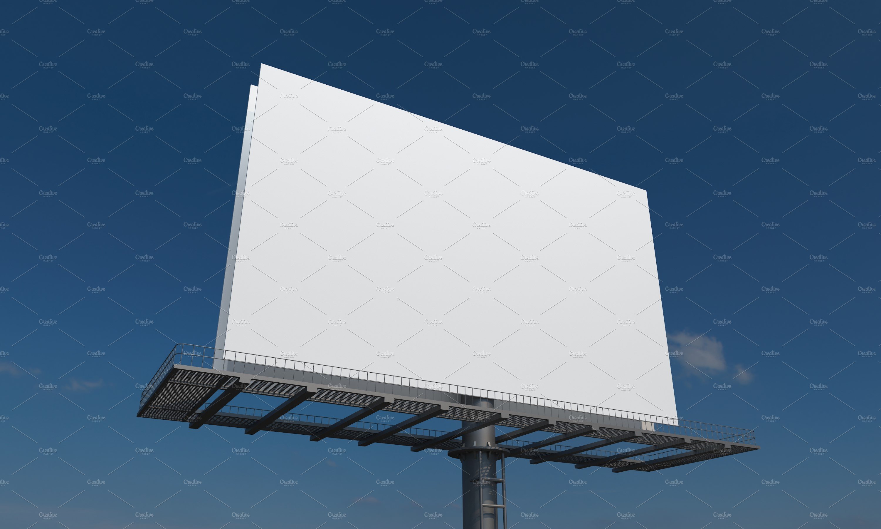 Billboard Sign Mockup Side View preview image.