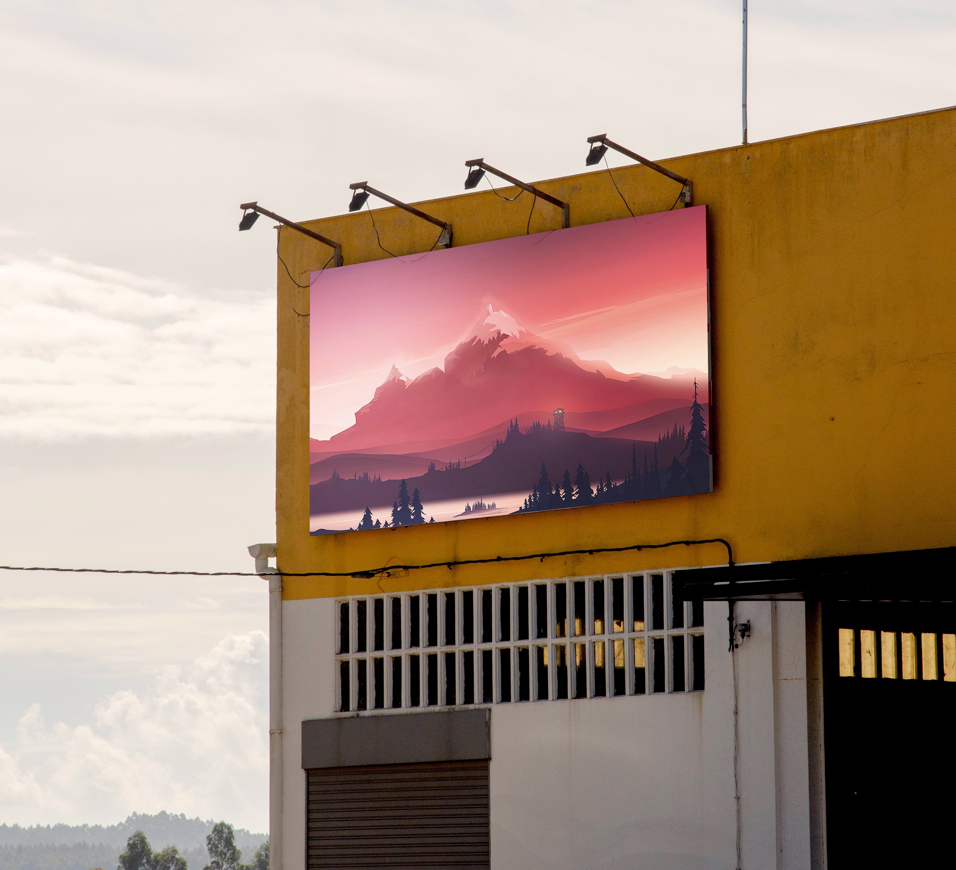 Billboard Mockup Design with PSD cover image.