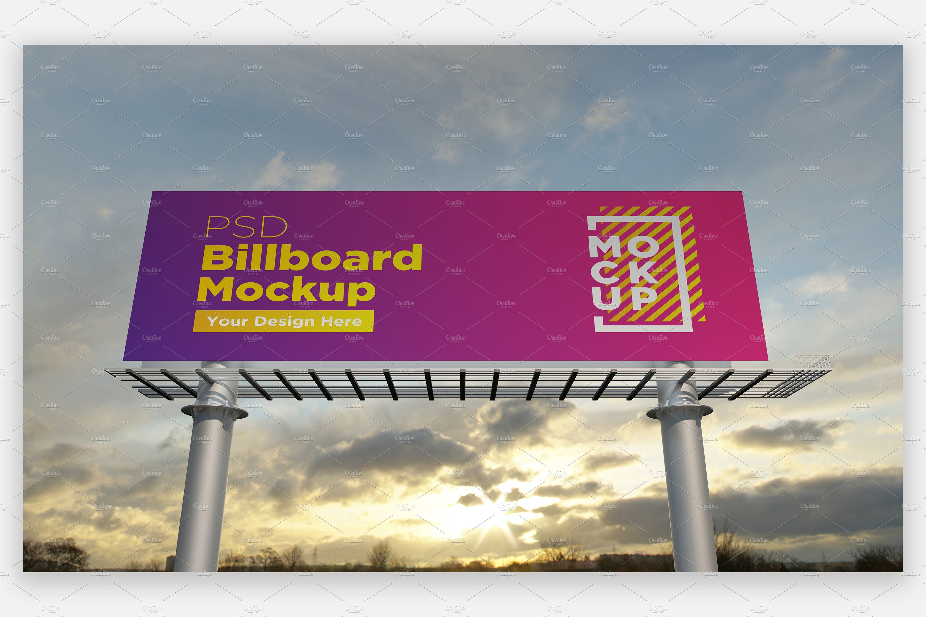 Billboard Sign Mockup Front View cover image.