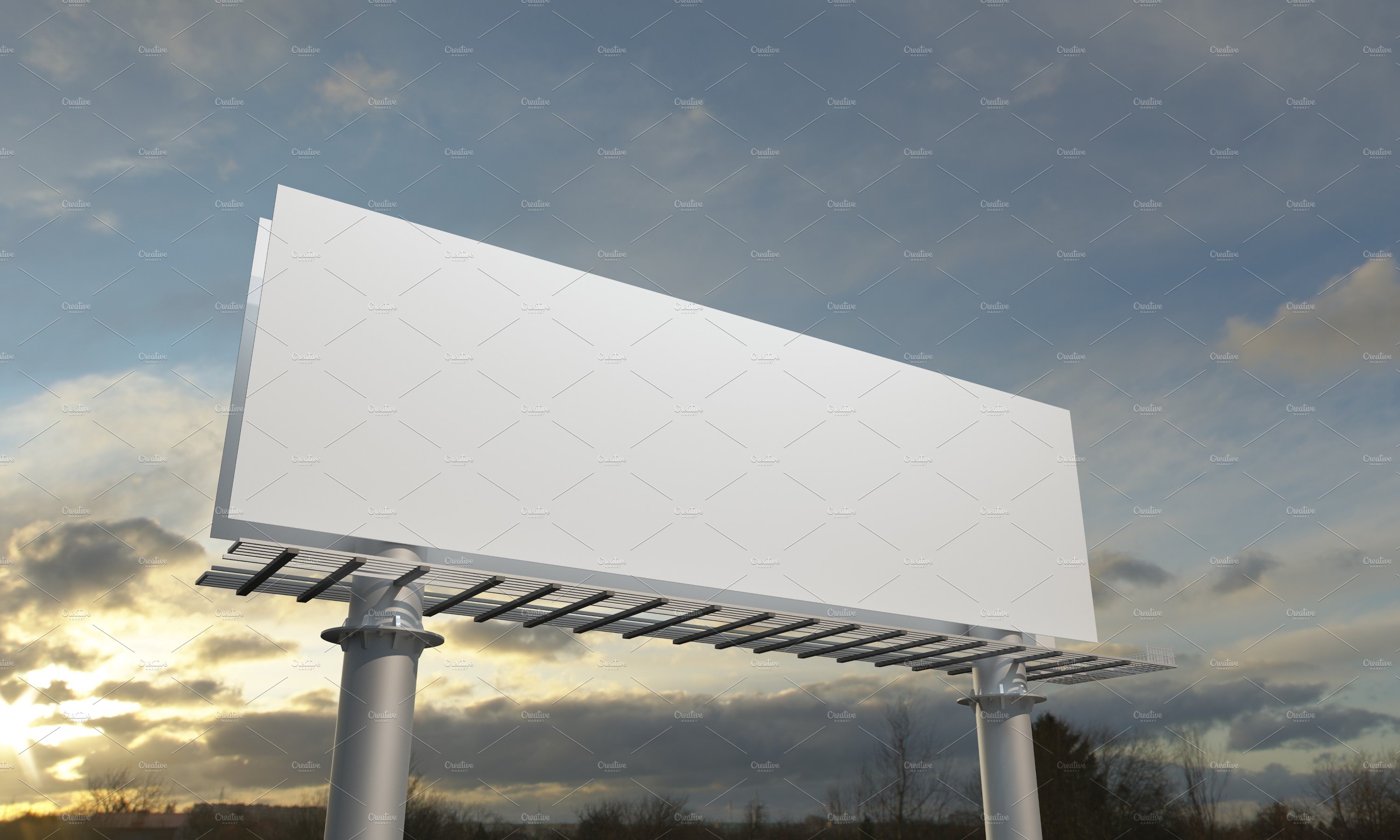 Billboard Sign Mockup Side View preview image.