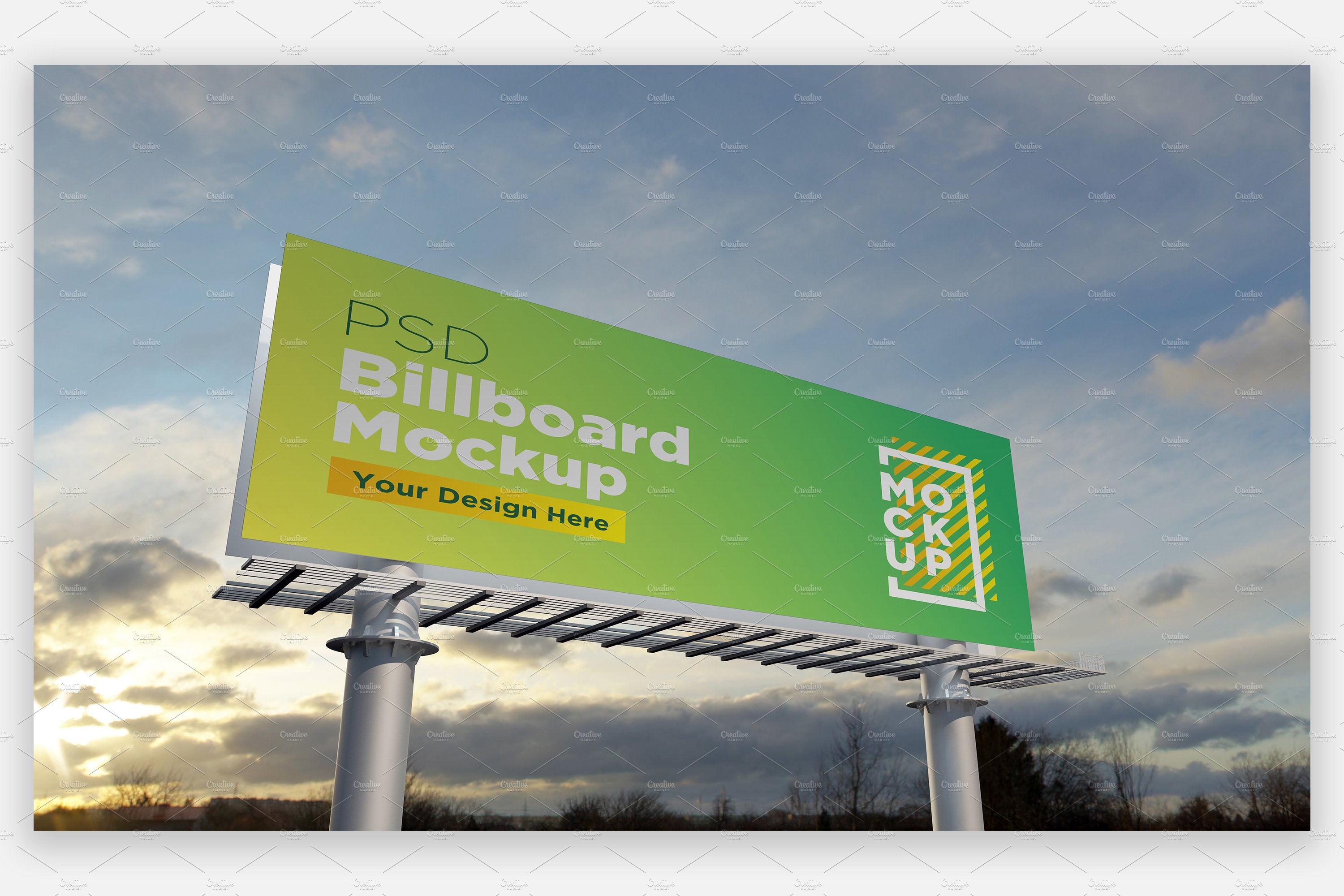 Billboard Sign Mockup Side View cover image.