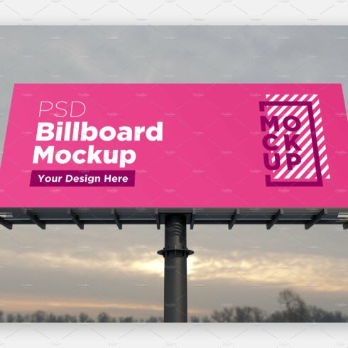 Billboard Sign Mockup front view cover image.