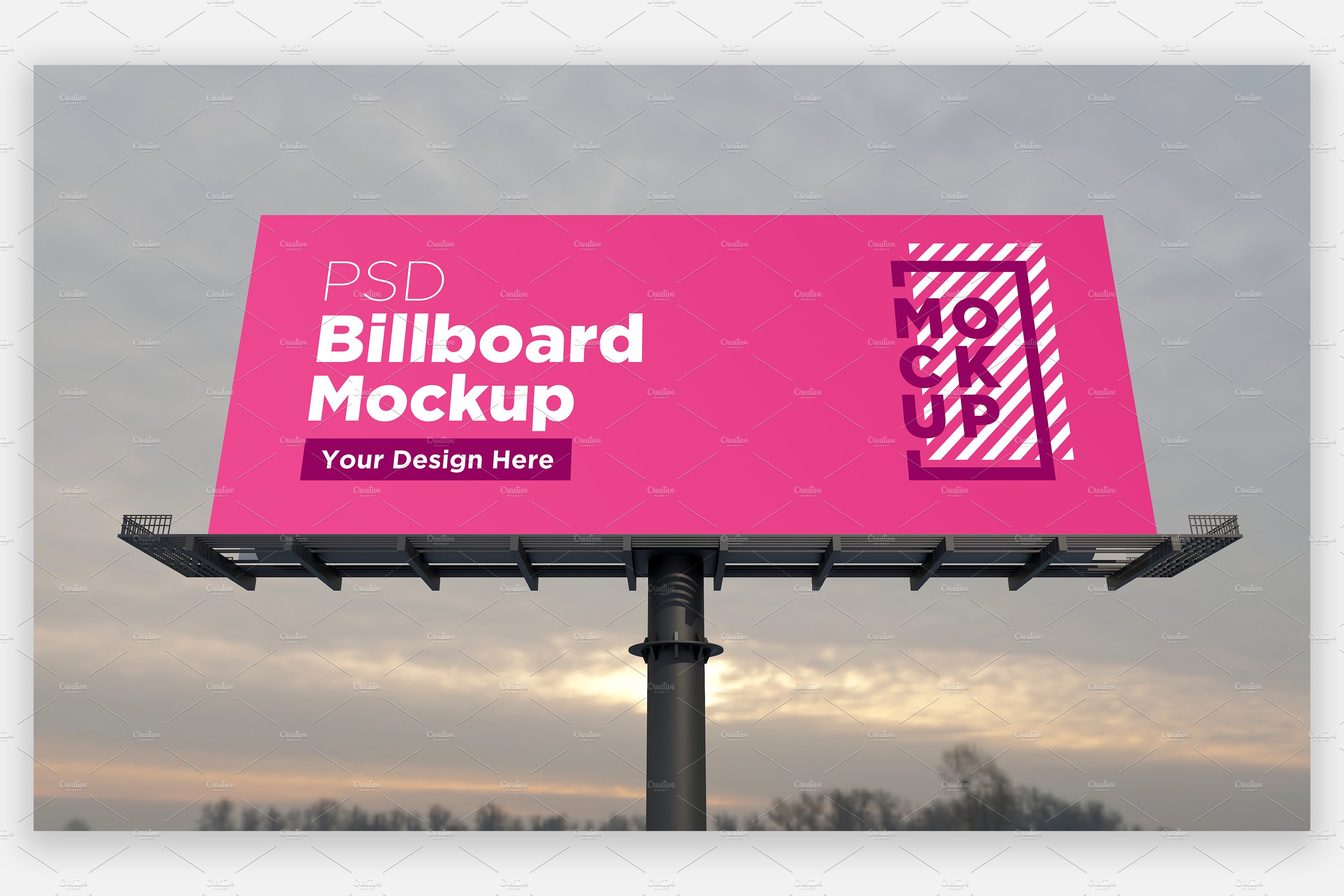 Billboard Sign Mockup front view cover image.