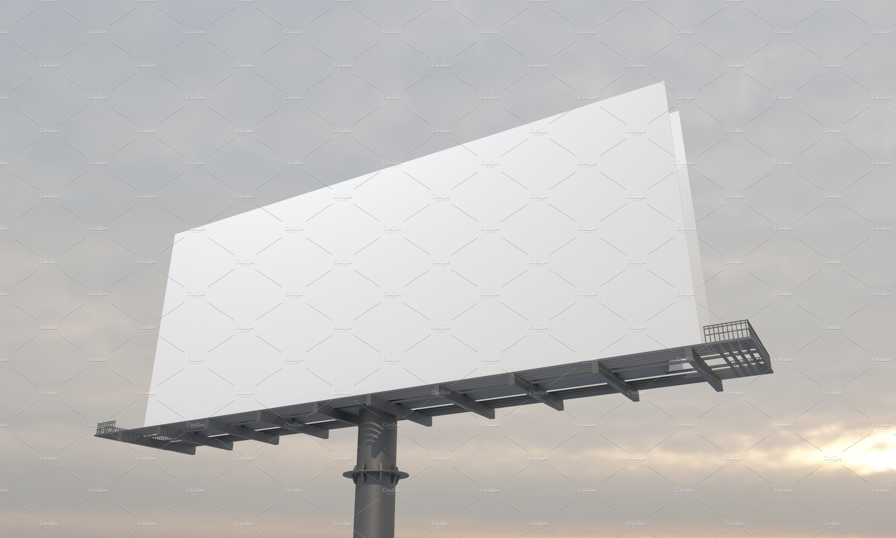 Billboard Sign Mockup Side View preview image.