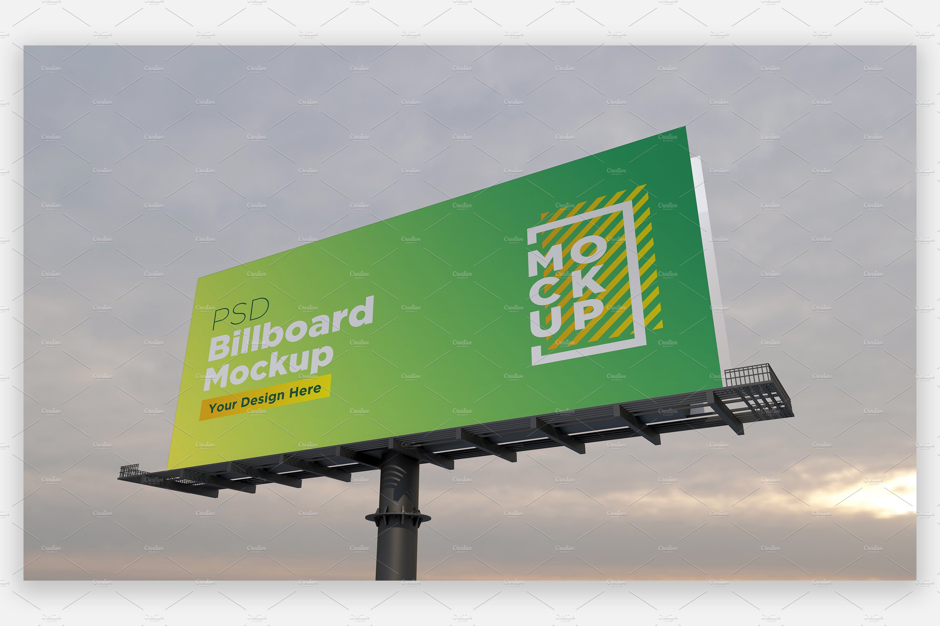 Billboard Sign Mockup Side View cover image.