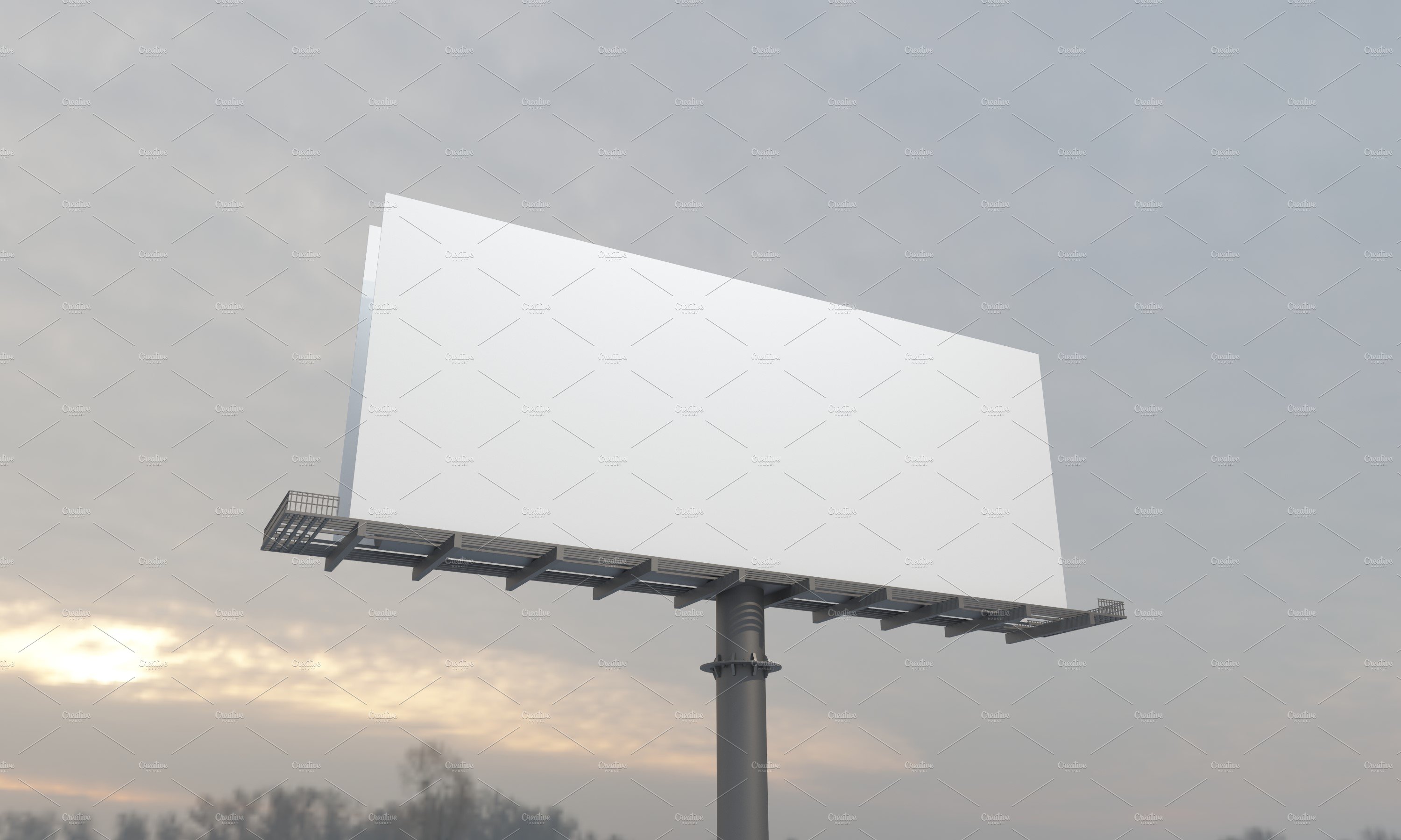 Billboard Sign Mockup Side View preview image.