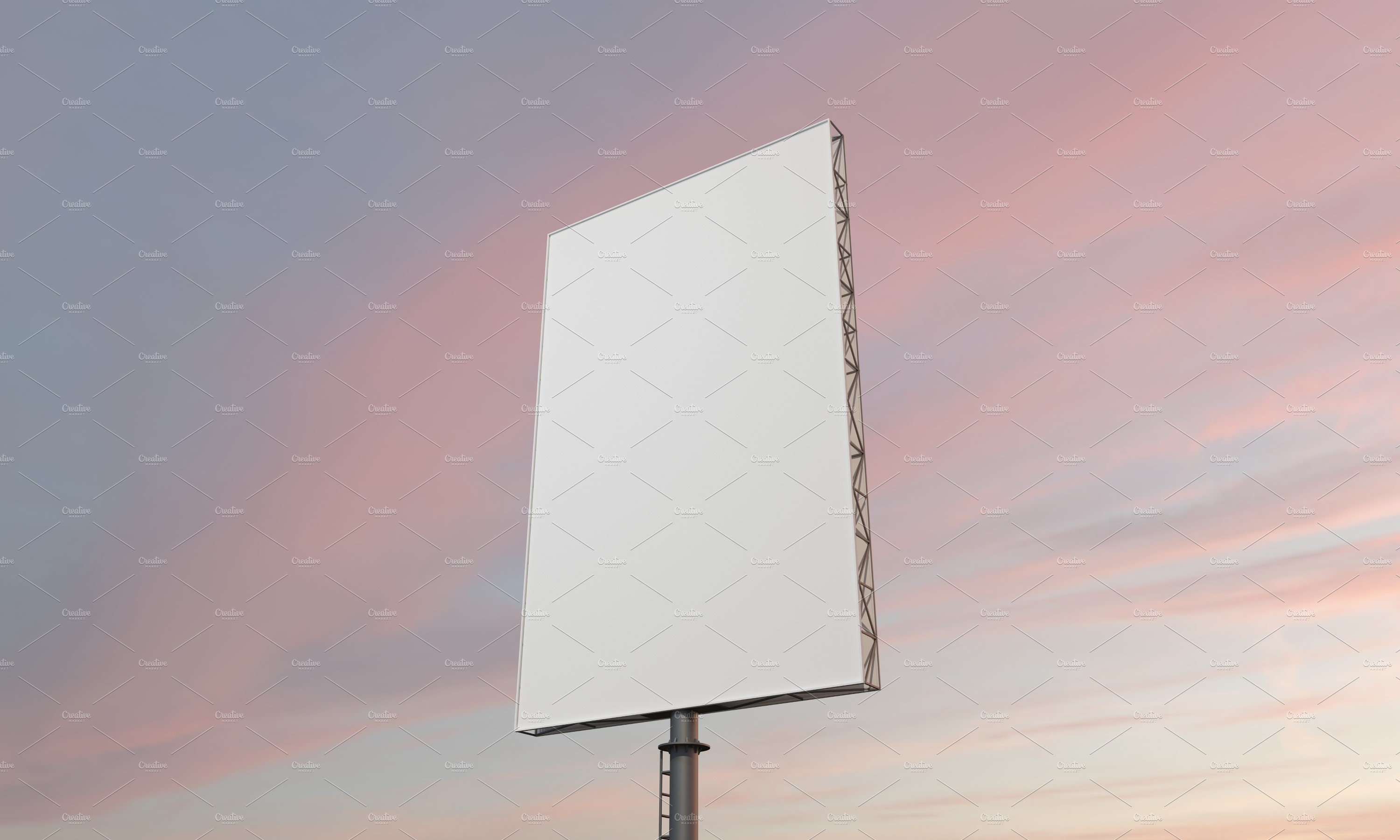 Billboard Sign Mockup Side View preview image.