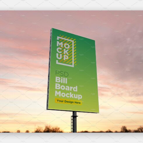 Billboard Sign Mockup Side View cover image.