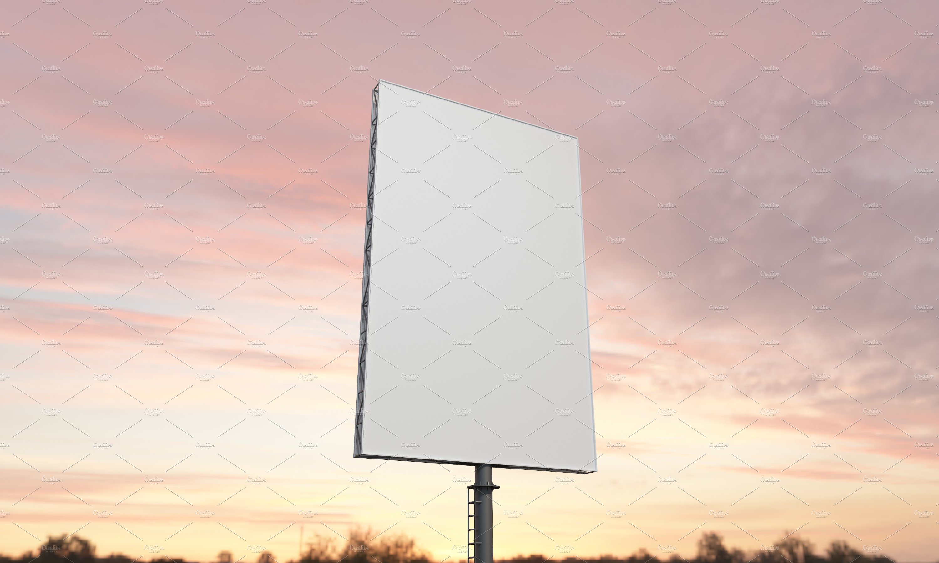 Billboard Sign Mockup Side View preview image.