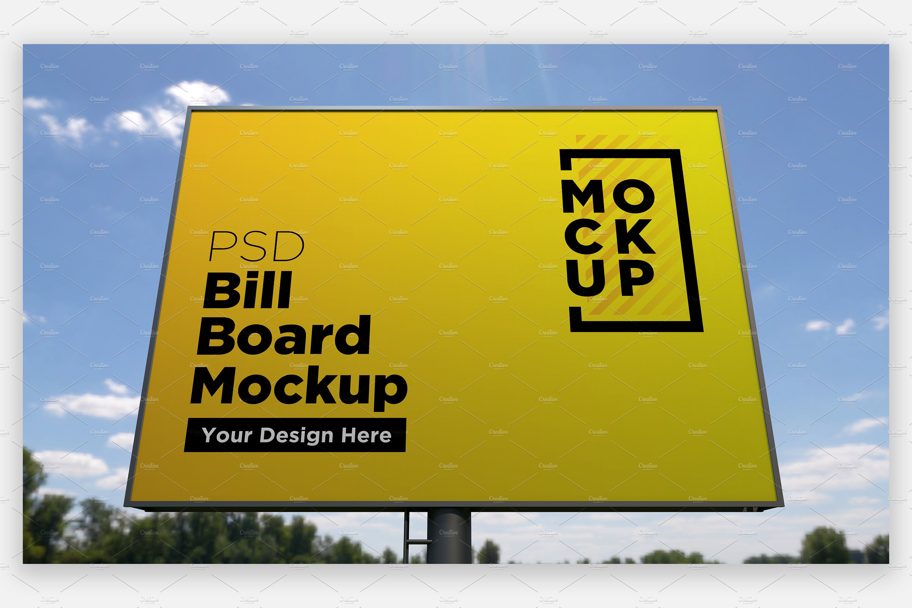 Billboard Sign Mockup Front View cover image.