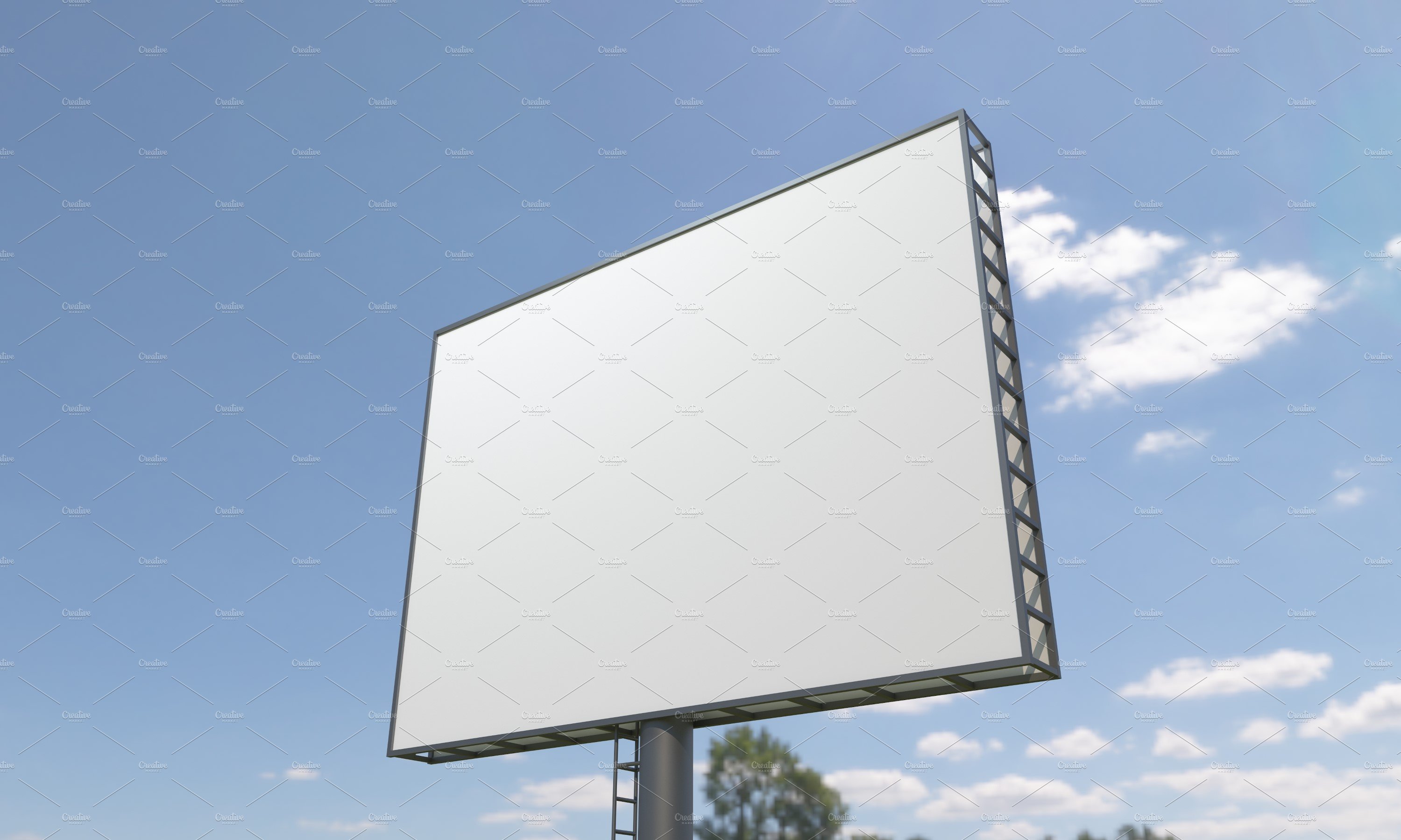 Billboard Sign Mockup Side View preview image.