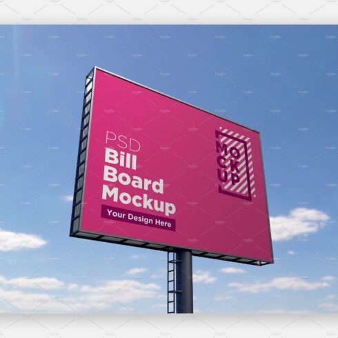 Billboard Sign Mockup front view cover image.