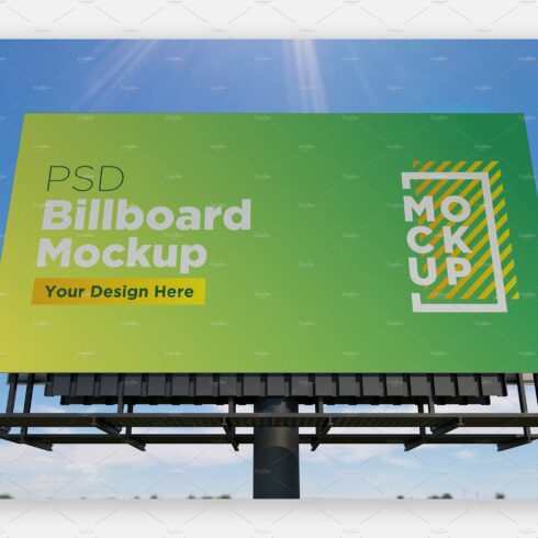 Billboard Sign Mockup Front view cover image.