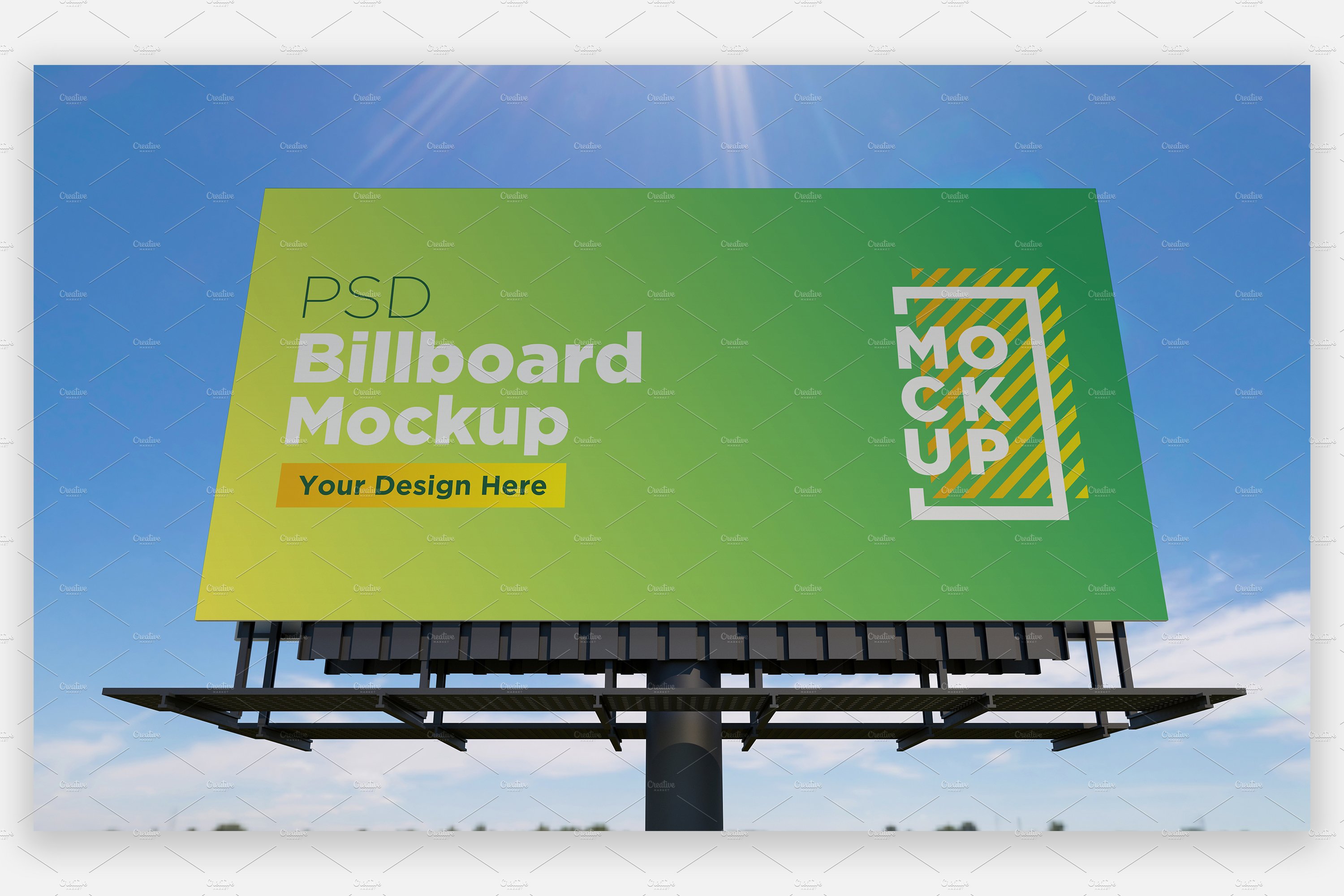 Billboard Sign Mockup Front view cover image.