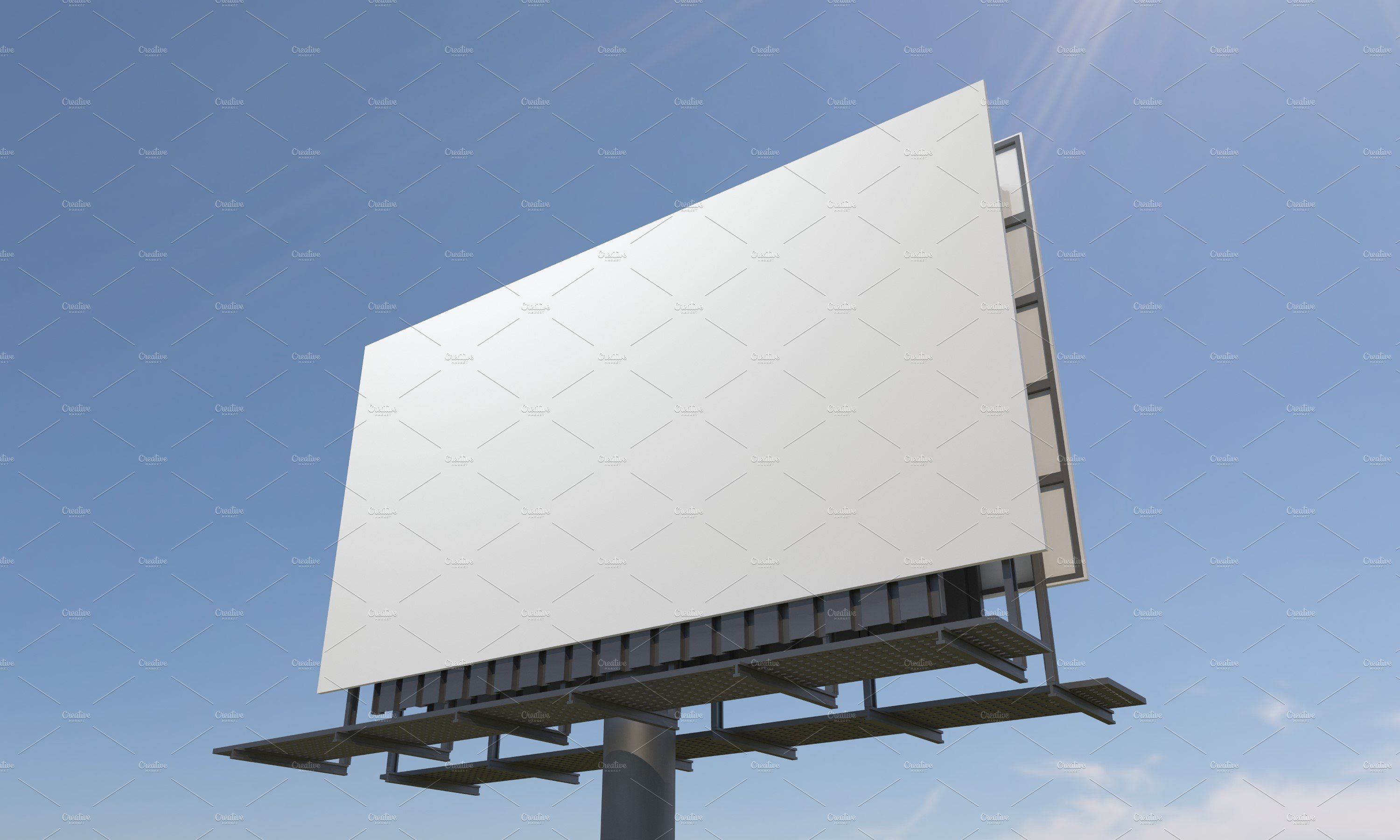 Billboard Sign Mockup Side View preview image.