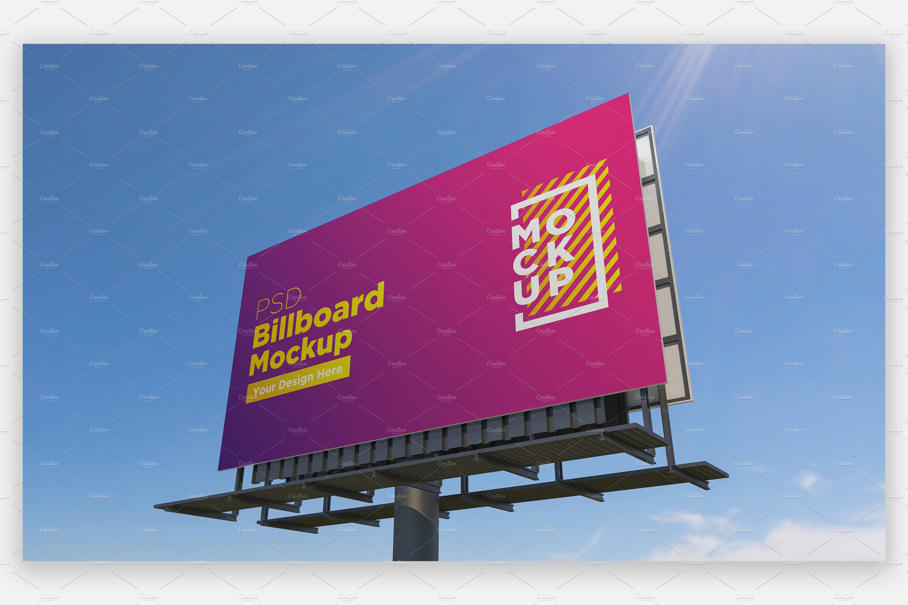 Billboard Sign Mockup Side View cover image.