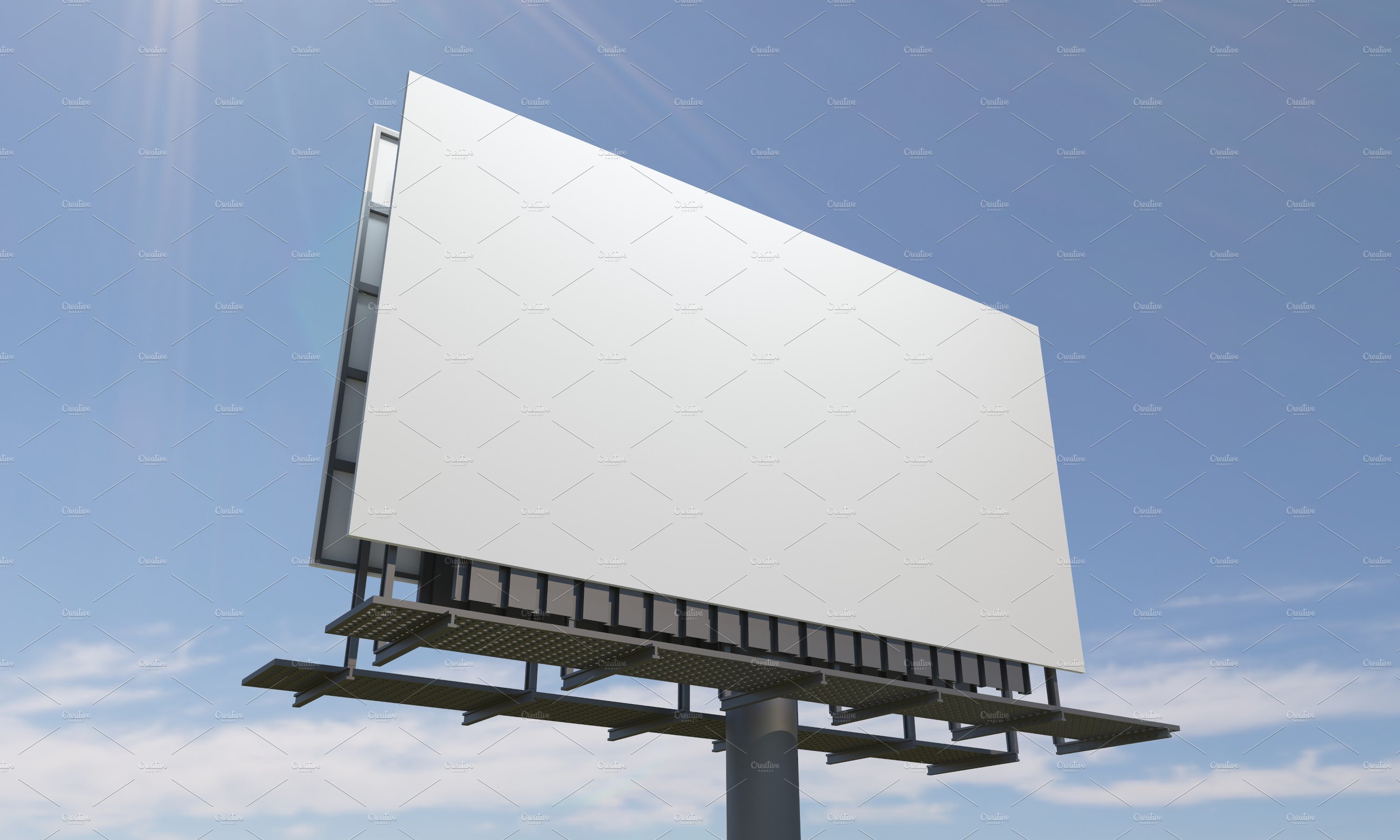 Billboard Sign Mockup Side View preview image.