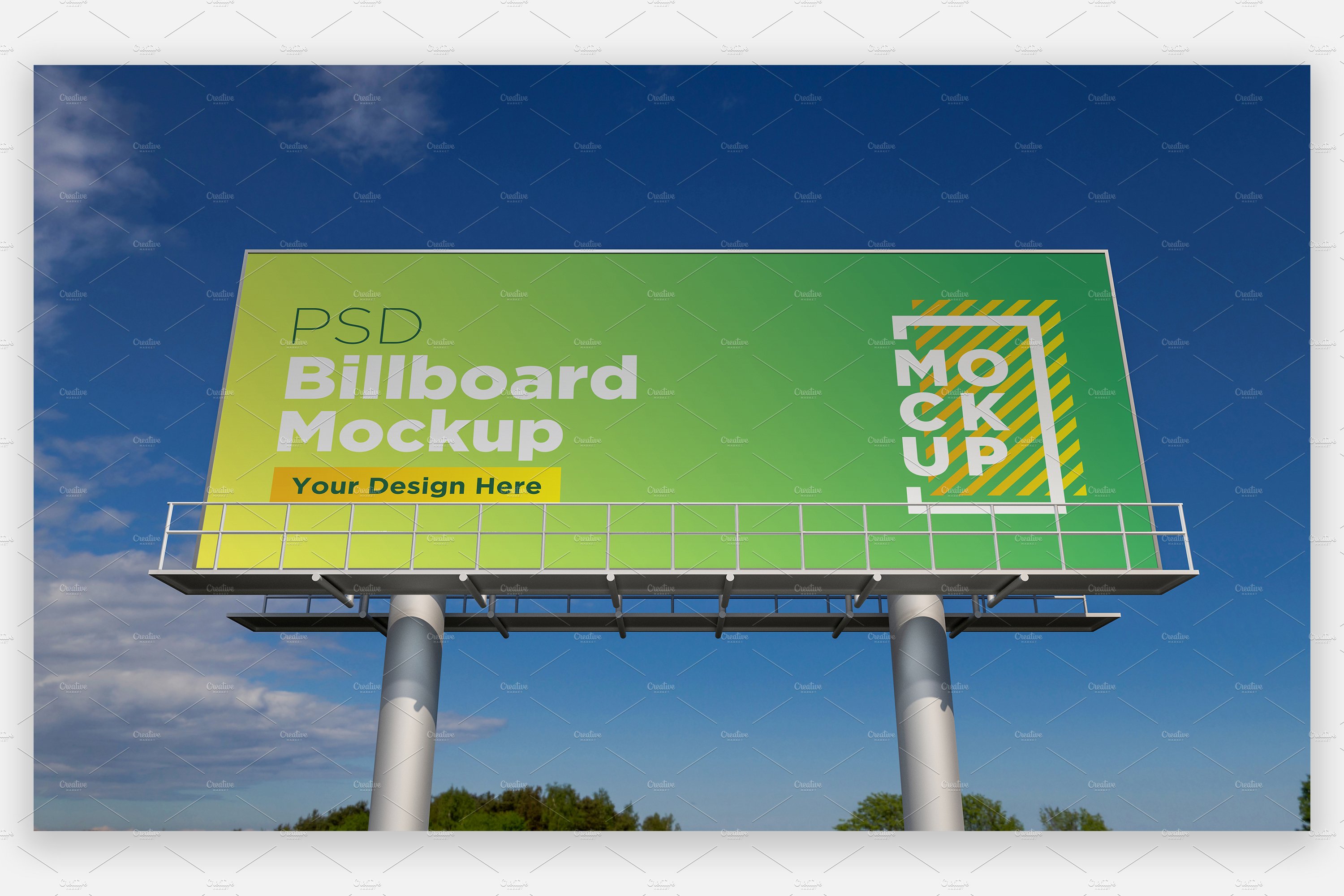 Billboard Sign Mockup Front View cover image.