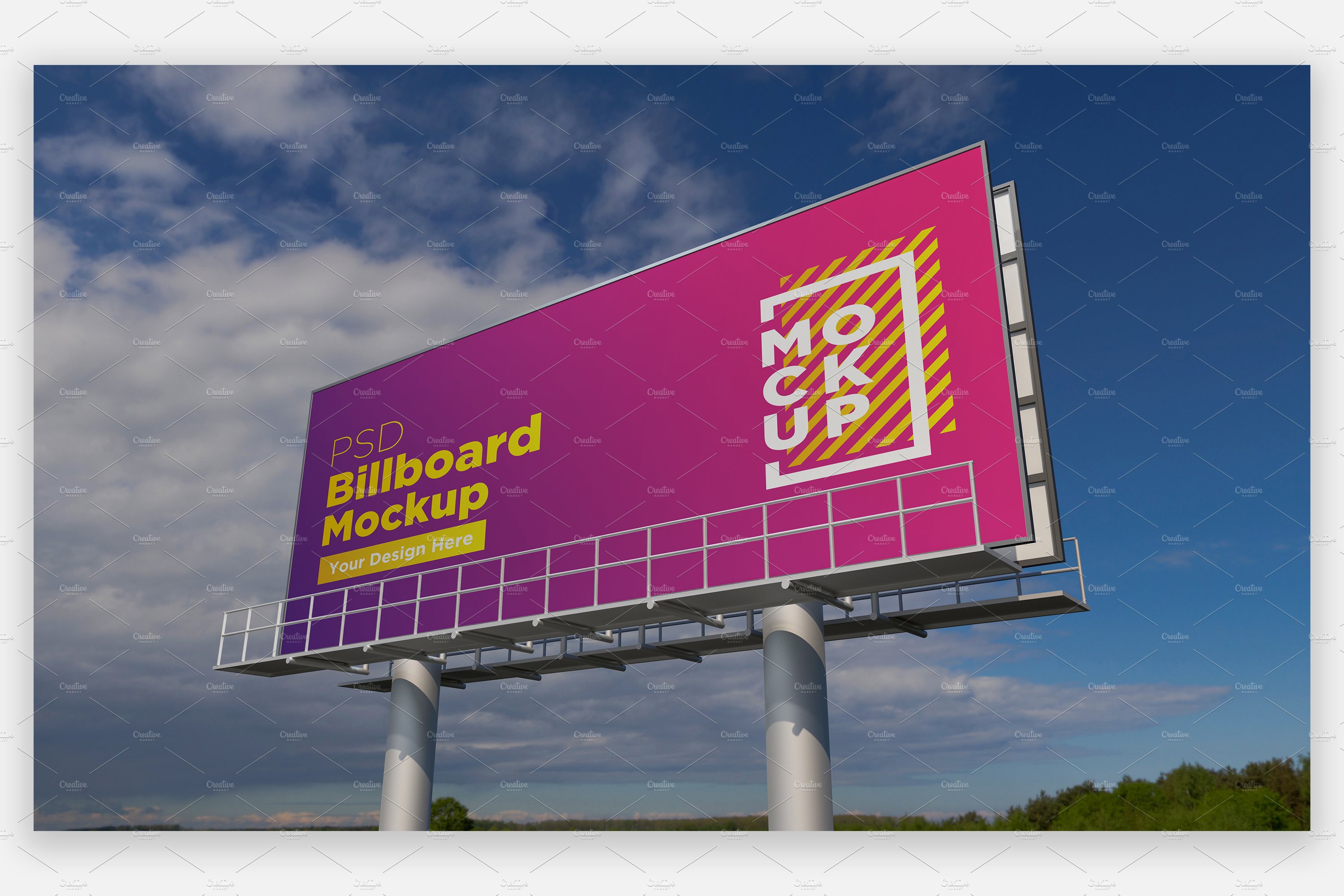 Billboard Sign Mockup Side View cover image.